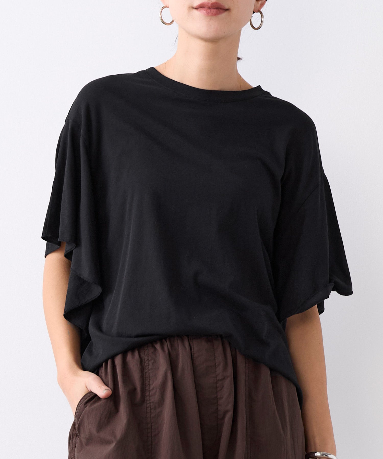 TIME SALE 30%off]接触冷感-フリルスリーブT-shirt | MICA&DEAL ONLINE