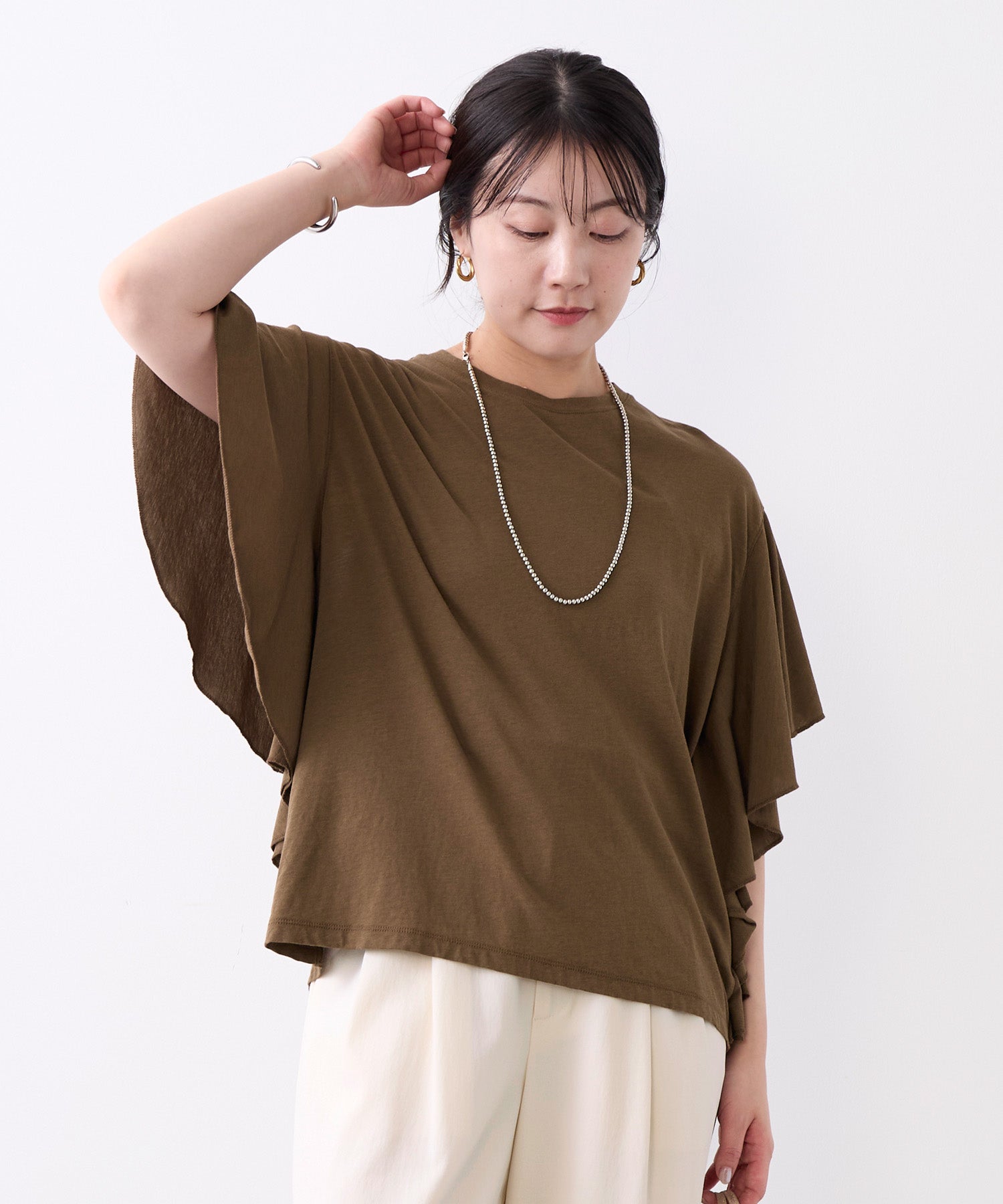接触冷感-フリルスリーブT-shirt | MICA&DEAL ONLINE STORE
