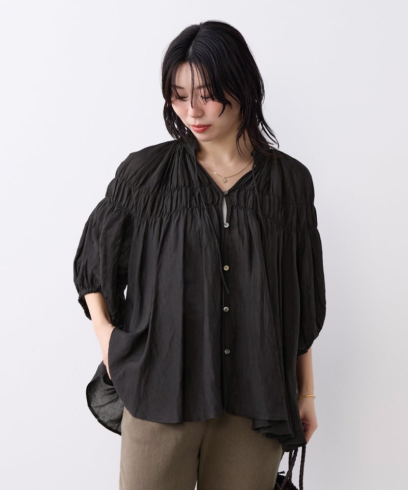 40%off]インドリネンシャーリングブラウス | MICA&DEAL ONLINE STORE