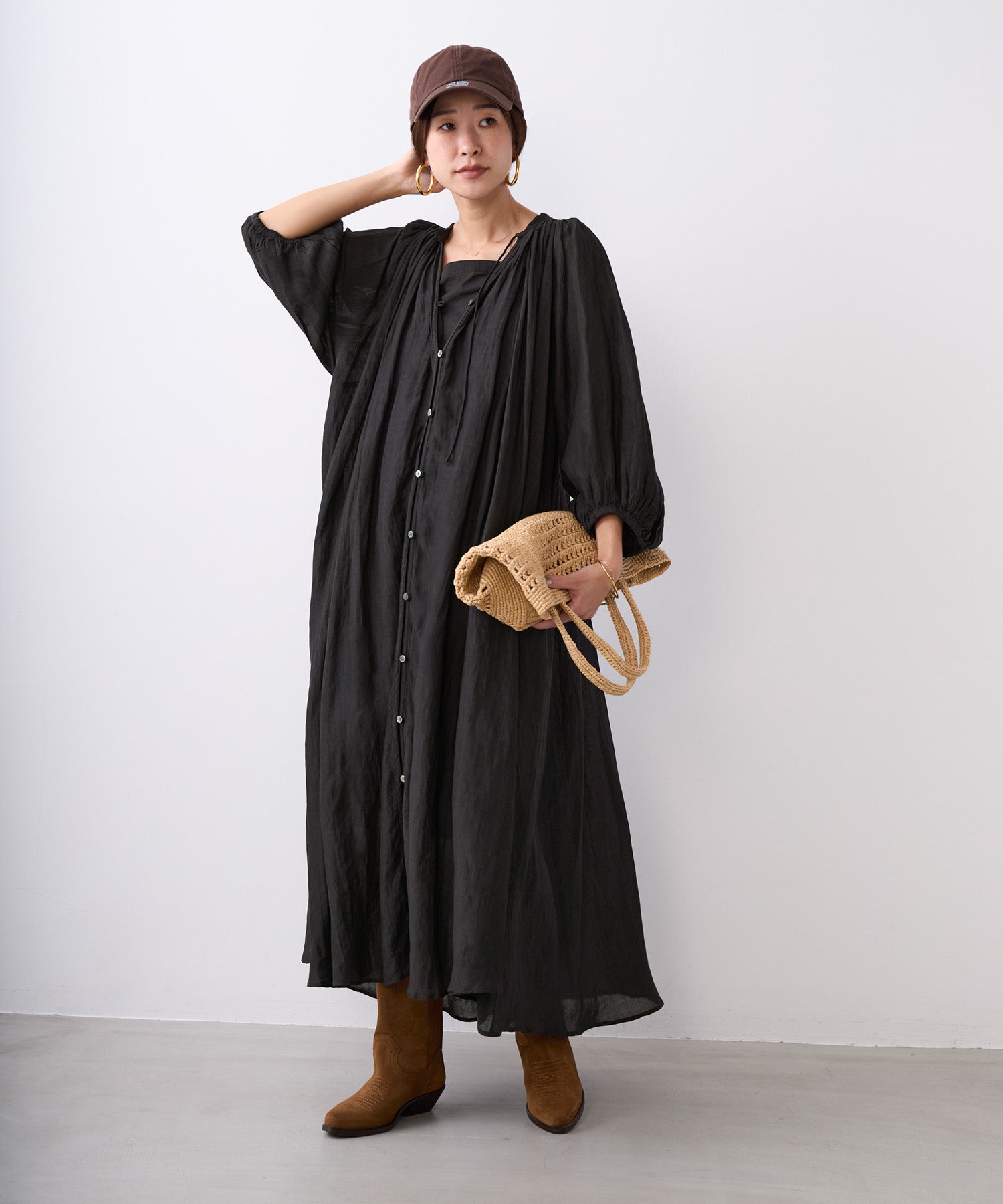 インドリネンギャザーワンピース | MICA&DEAL ONLINE STORE