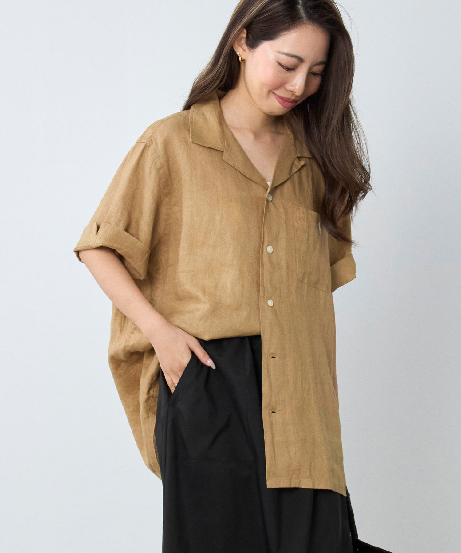POLO RALPH LAUREN】クラシックフィットリネンキャンプ半袖シャツ