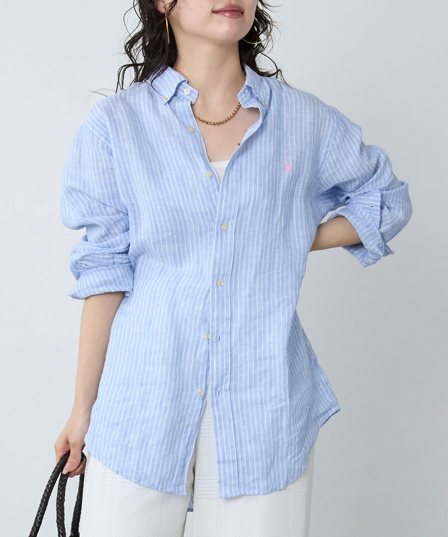 POLO RALPH LAUREN】カスタムフィットリネンボタンダウンシャツ