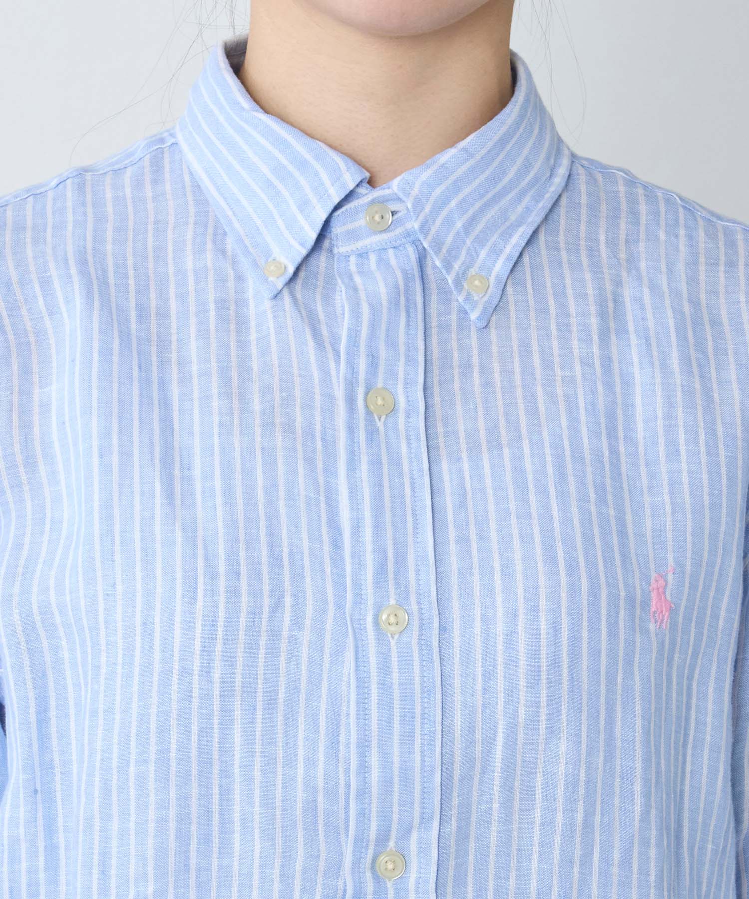 POLO RALPH LAUREN】カスタムフィットリネンボタンダウンシャツ