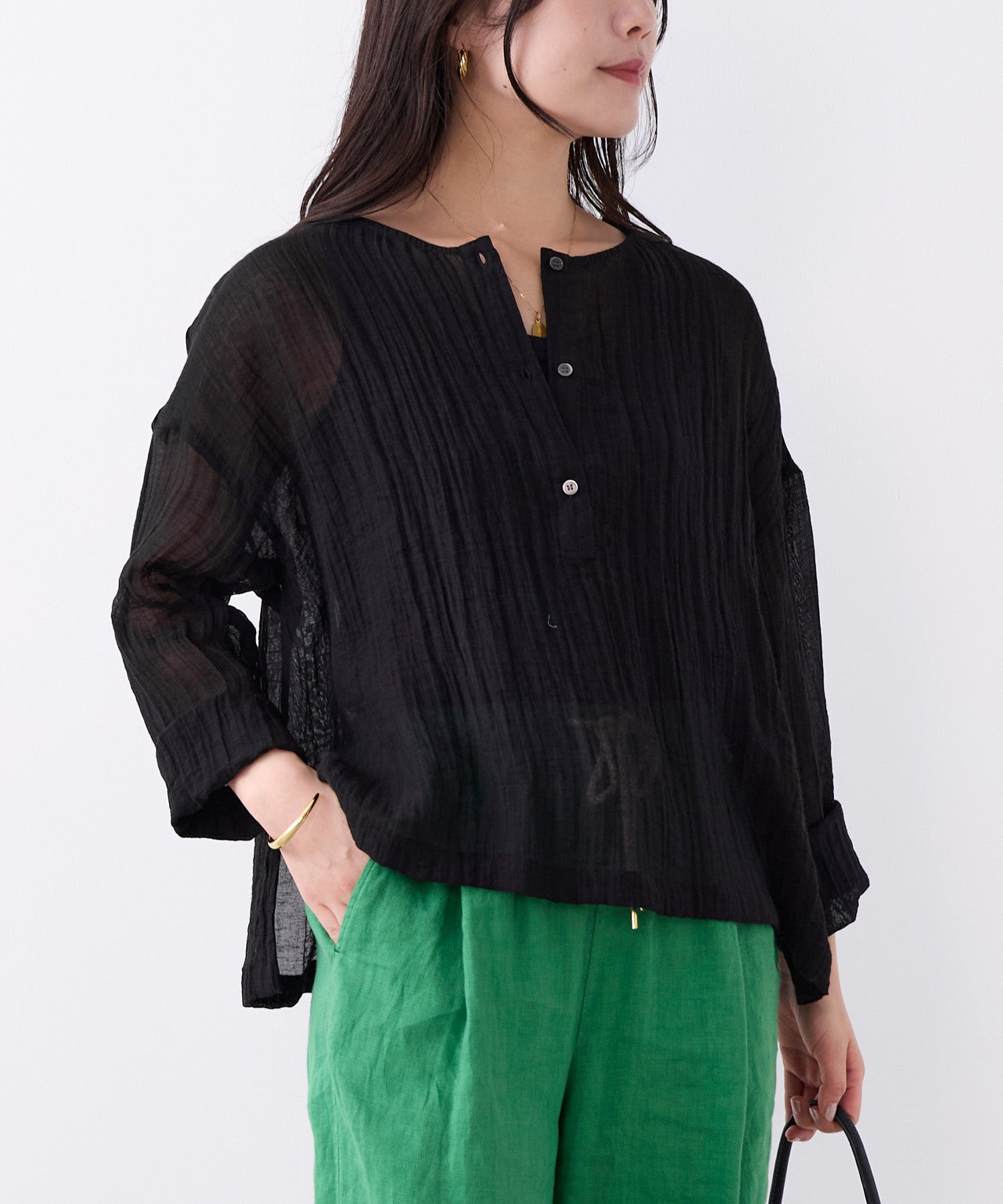 ヘンリーネックシアーブラウス | MICA&DEAL ONLINE STORE