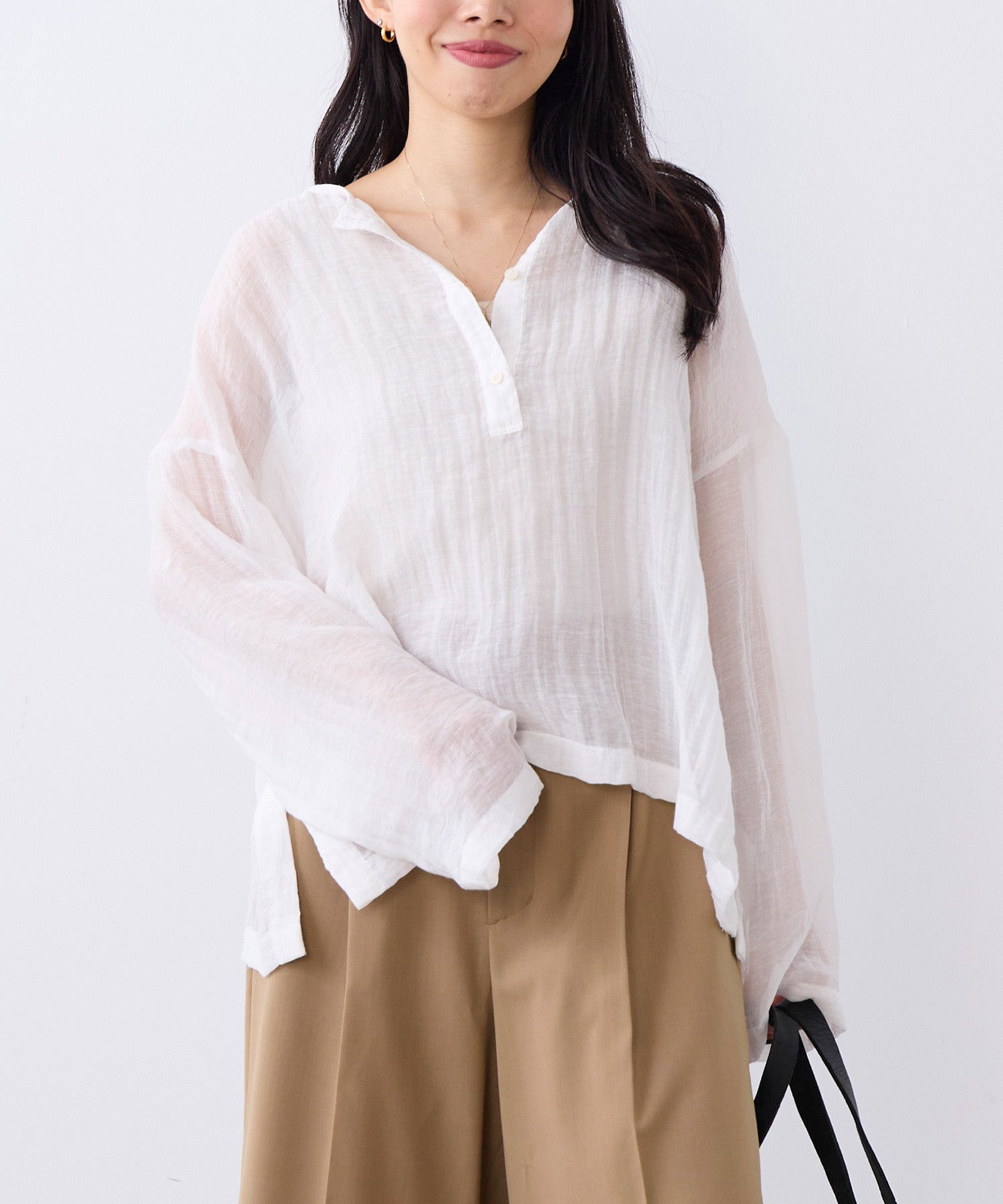 20%off]ヘンリーネックシアーブラウス | MICA&DEAL ONLINE STORE