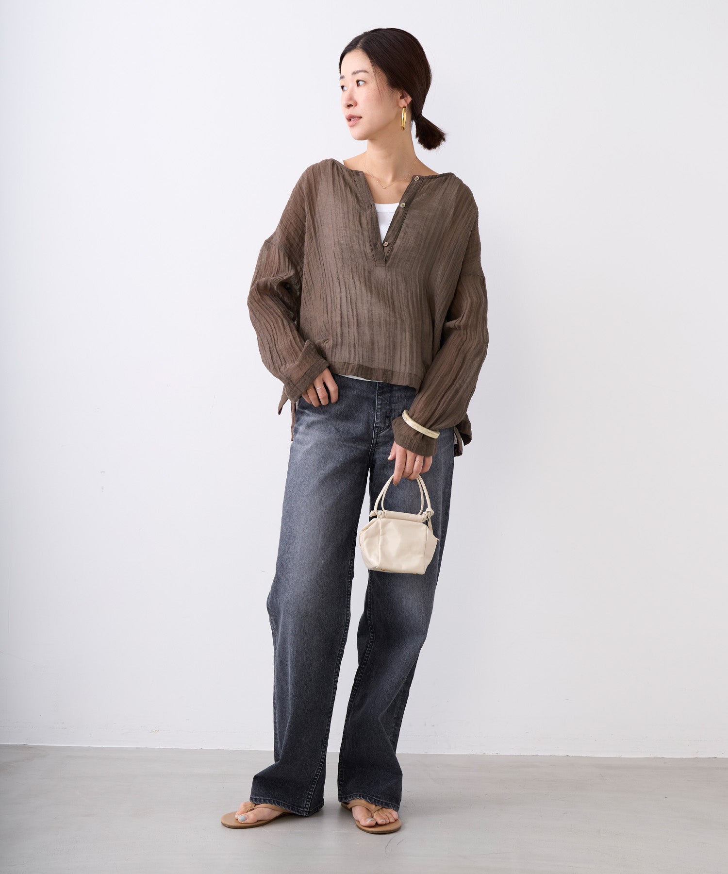20%off]ヘンリーネックシアーブラウス | MICA&DEAL ONLINE STORE