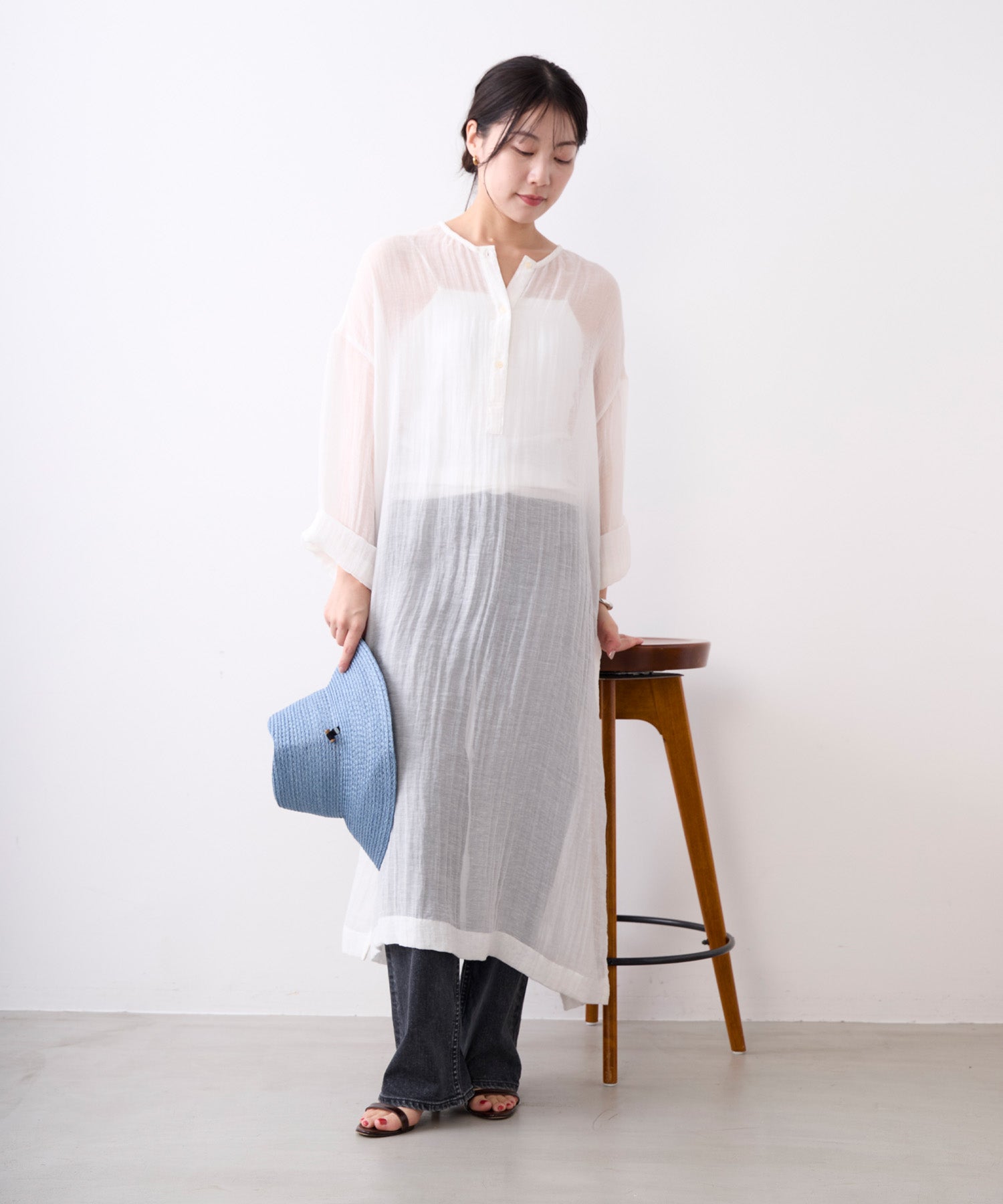 20%off]ヘンリーネックシアーワンピース | MICA&DEAL ONLINE STORE
