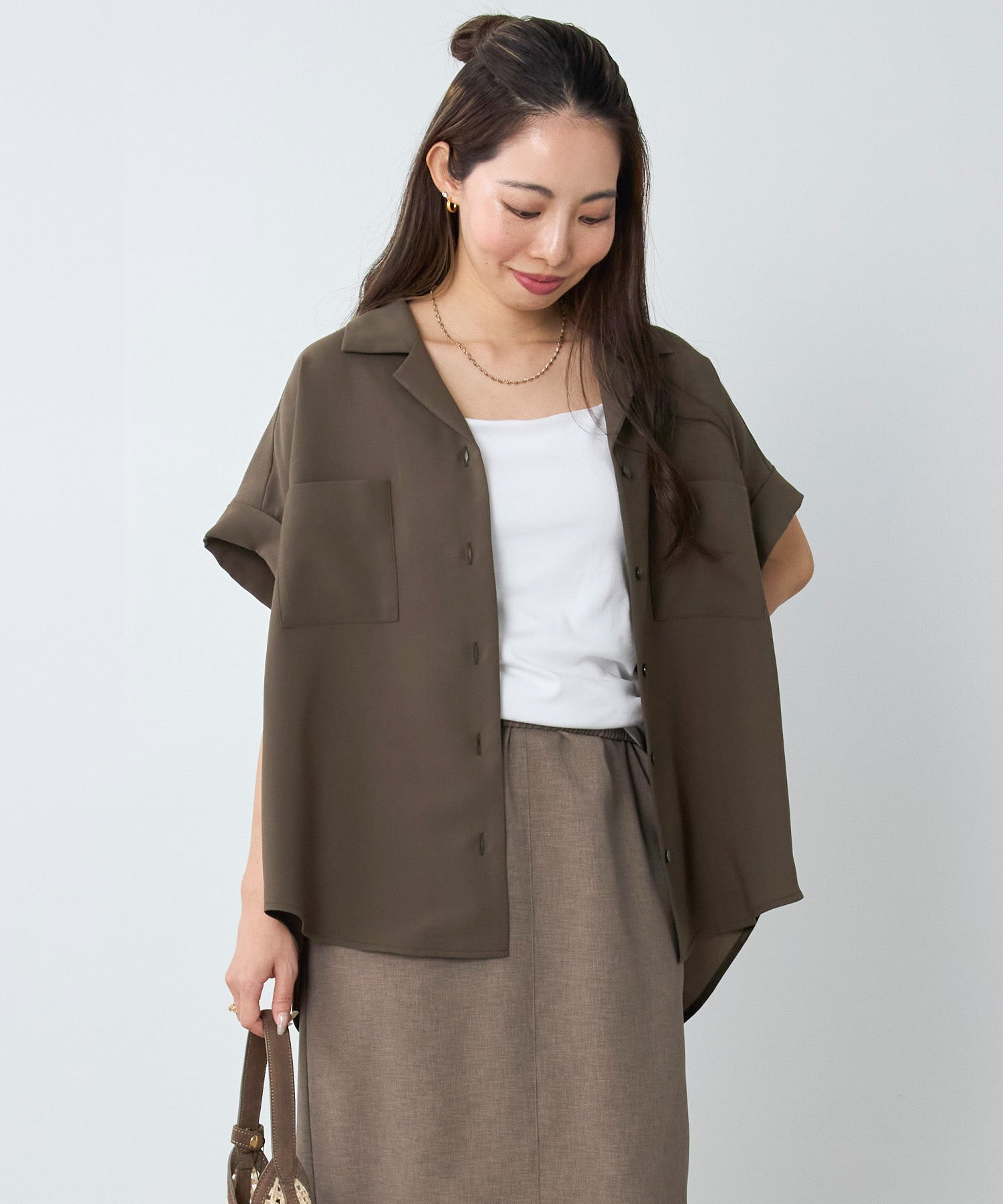20%off]接触冷感/吸水速乾-オープンカラーシャツ | MICA&DEAL ONLINE STORE