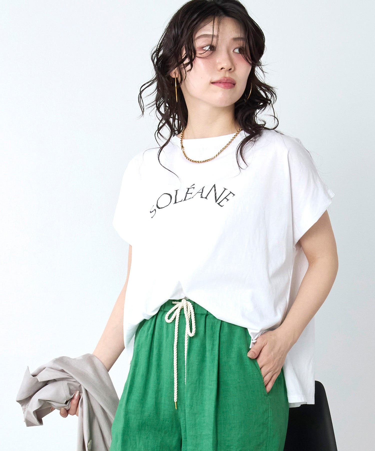 ラメロゴプリントターンバックスリーブT-shirt | MICA&DEAL ONLINE STORE