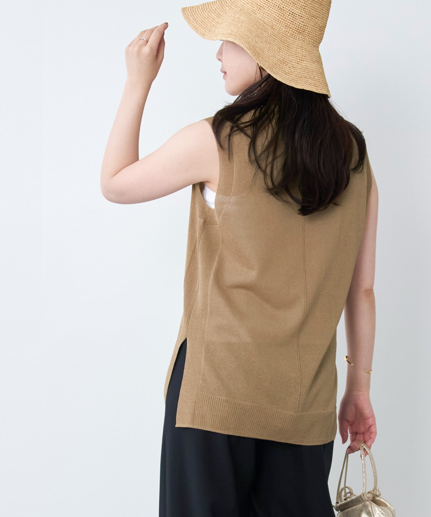 接触冷感/吸水速乾-シアーVネックニットベスト | MICA&DEAL ONLINE STORE