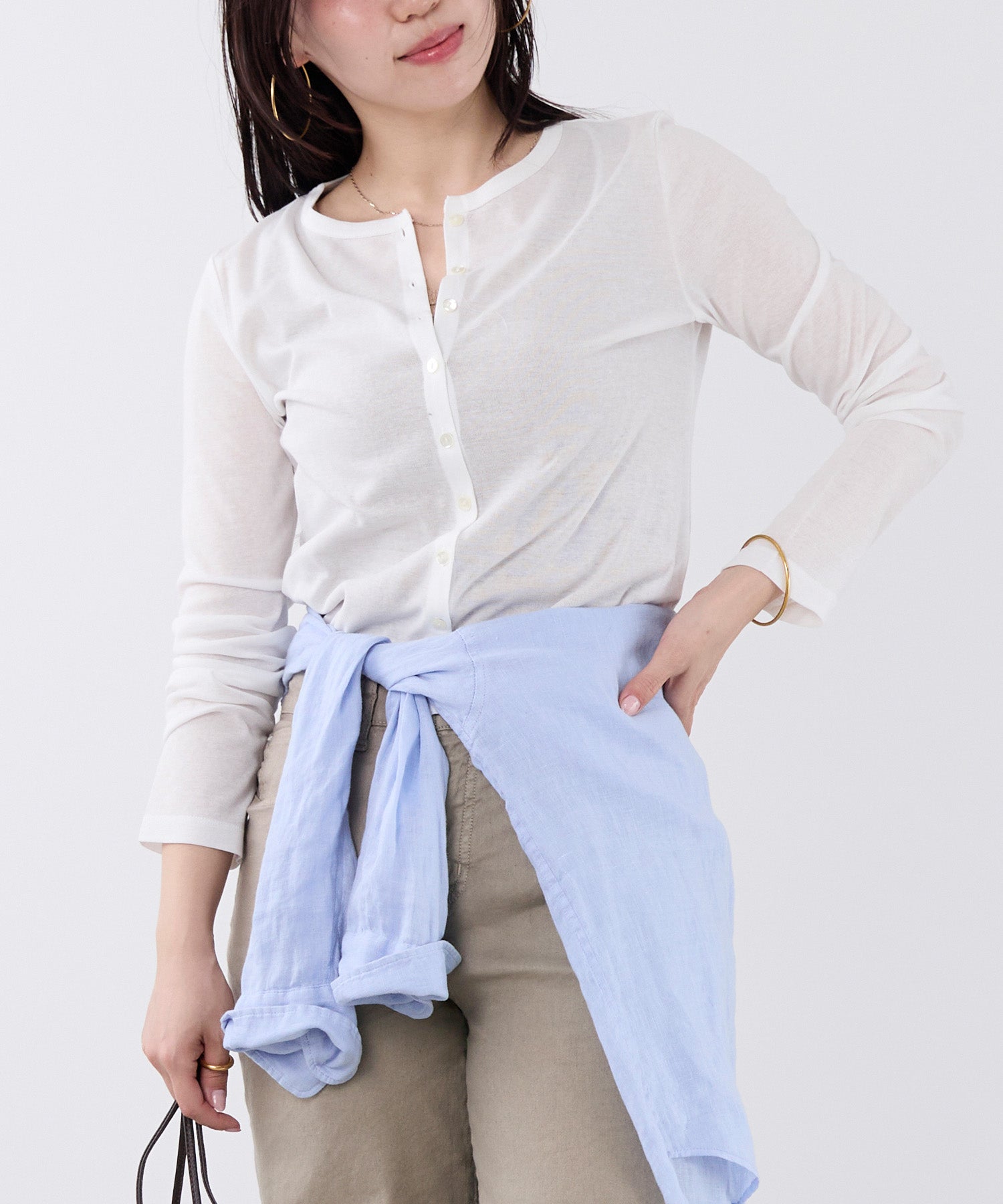 20%off]接触冷感-シアークルーネックカーディガン | MICA&DEAL ONLINE