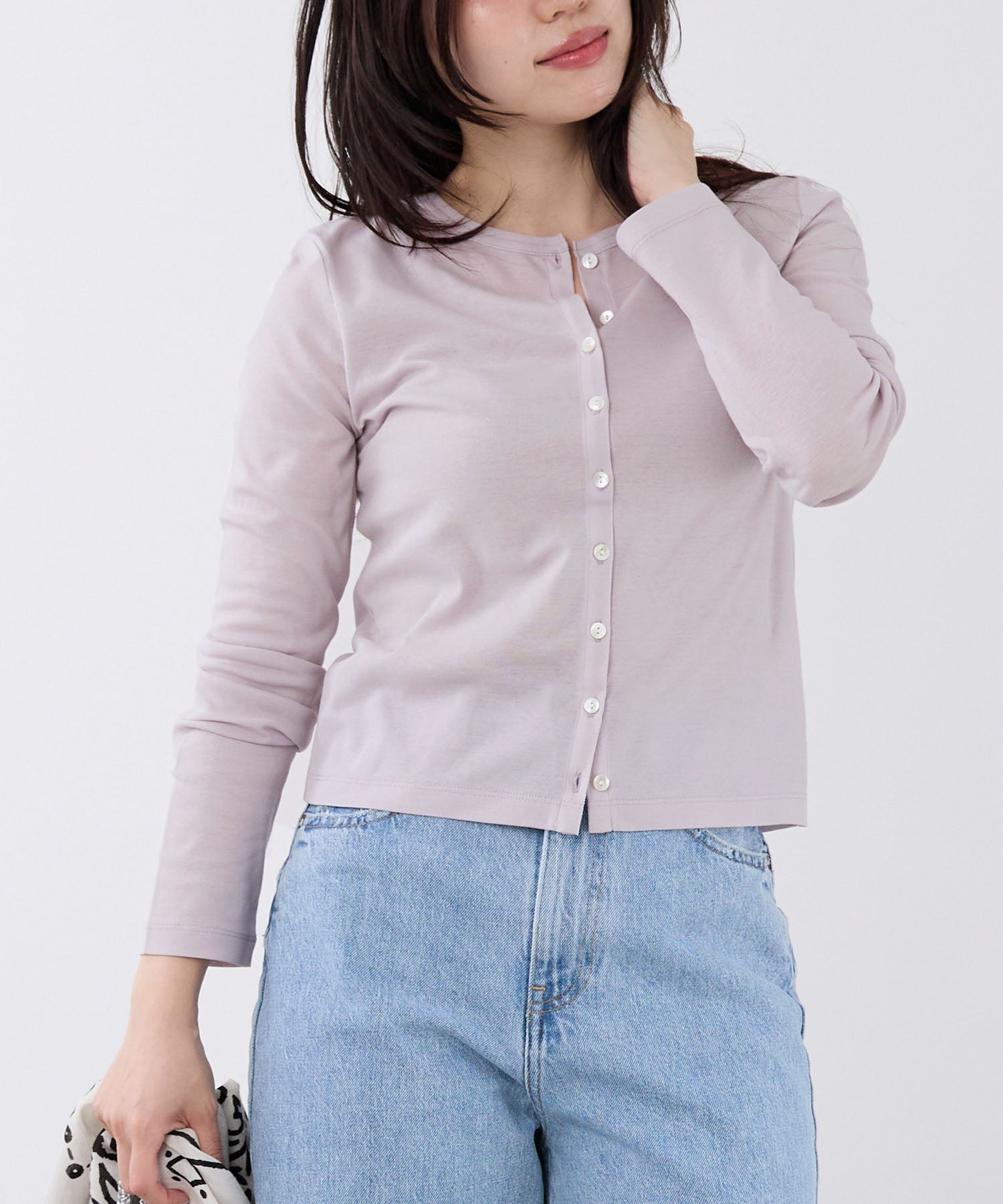 接触冷感-シアークルーネックカーディガン | MICA&DEAL ONLINE STORE