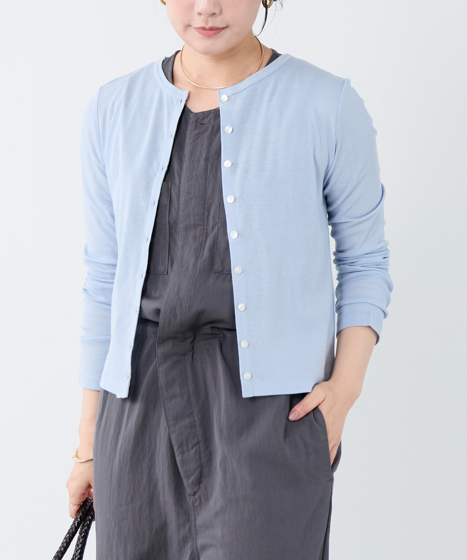 接触冷感-シアークルーネックカーディガン | MICA&DEAL ONLINE STORE