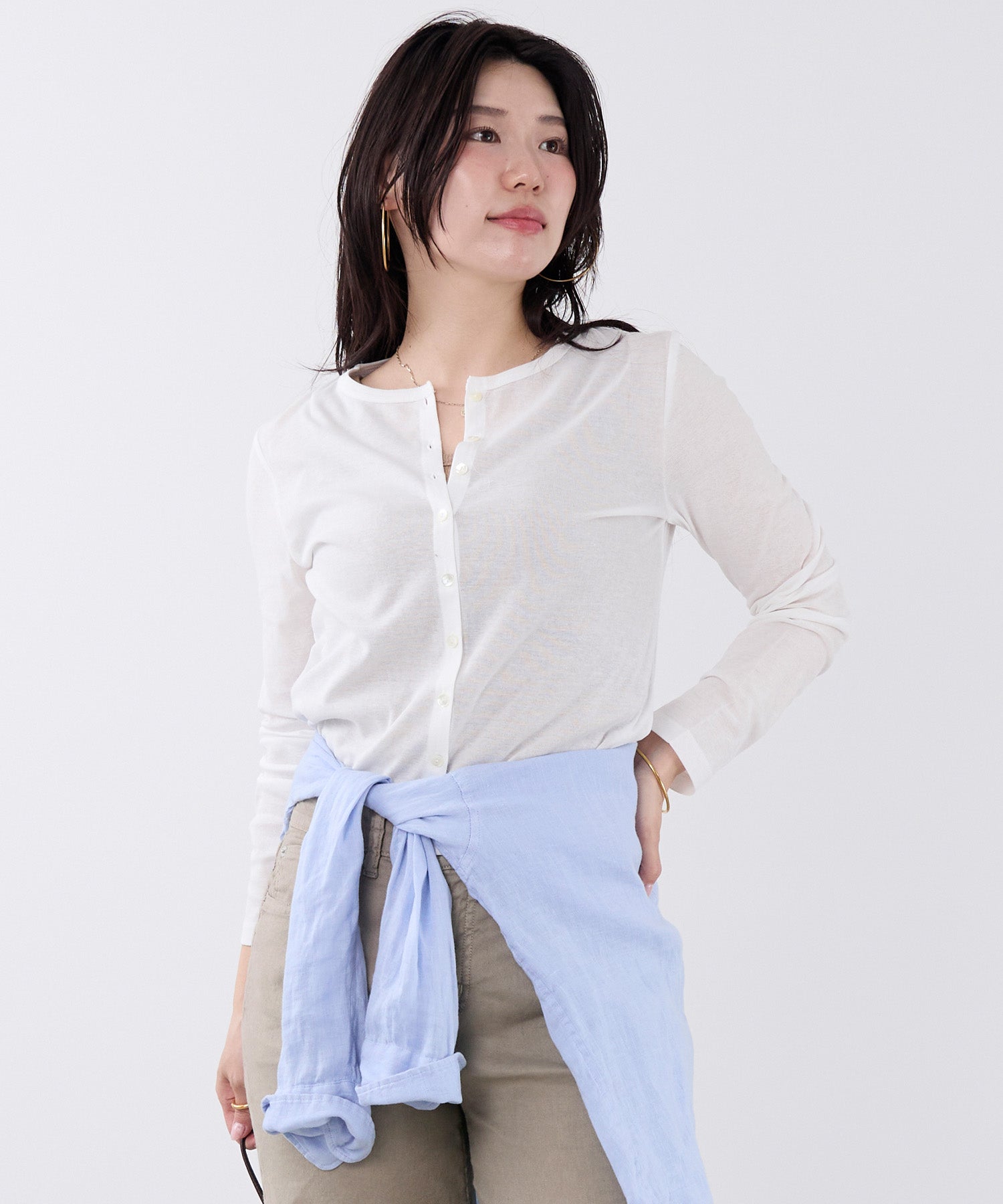 接触冷感-シアークルーネックカーディガン | MICA&DEAL ONLINE STORE