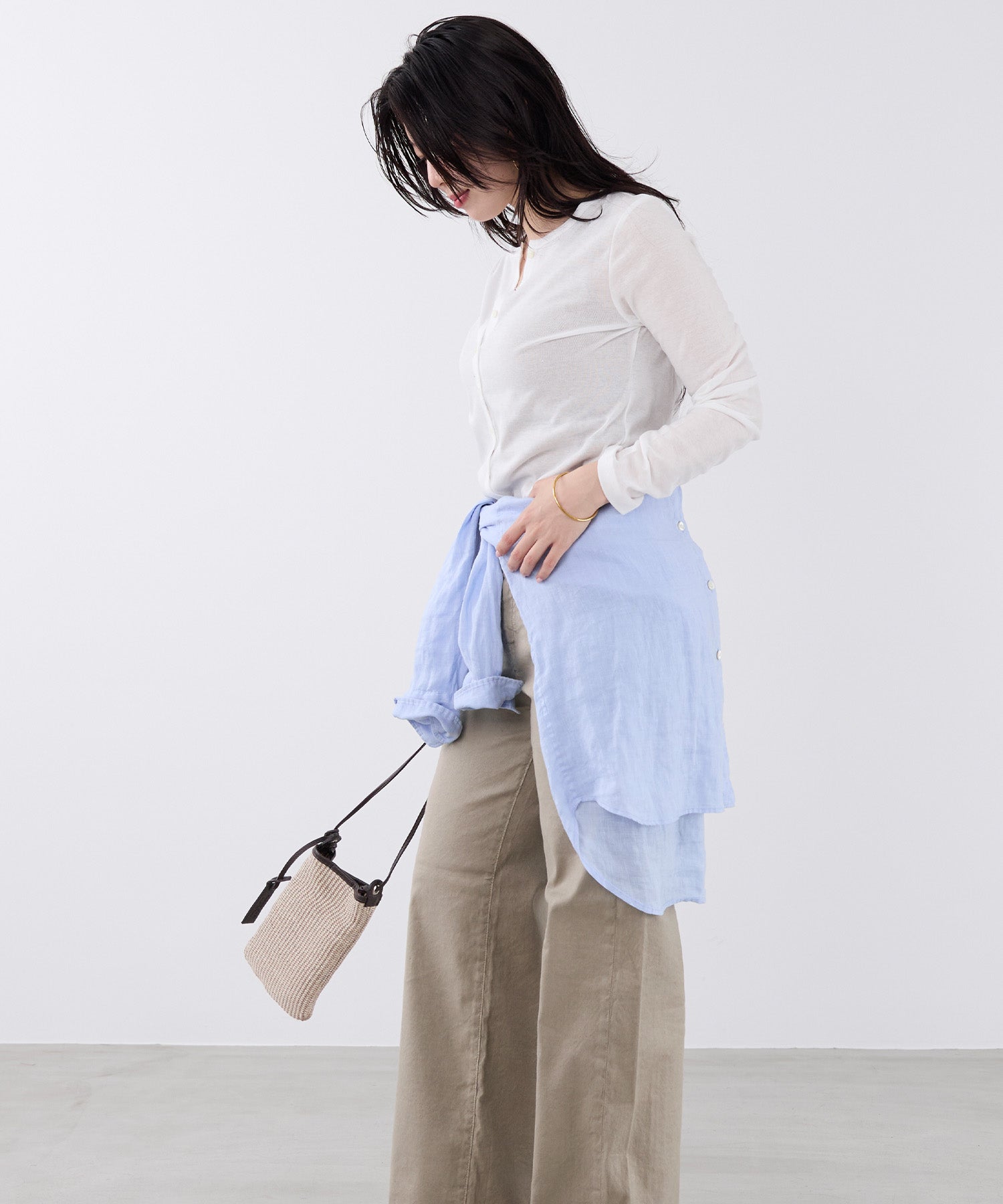 20%off]接触冷感-シアークルーネックカーディガン | MICA&DEAL ONLINE