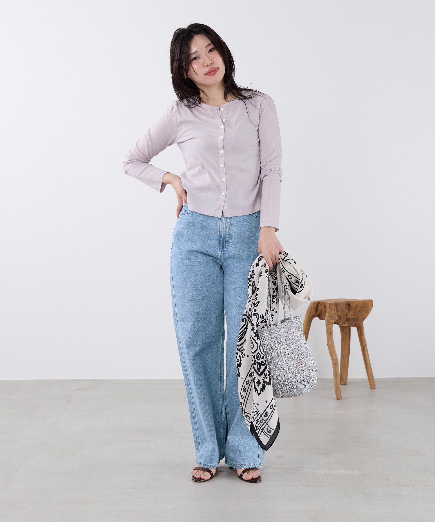 接触冷感-シアークルーネックカーディガン | MICA&DEAL ONLINE STORE
