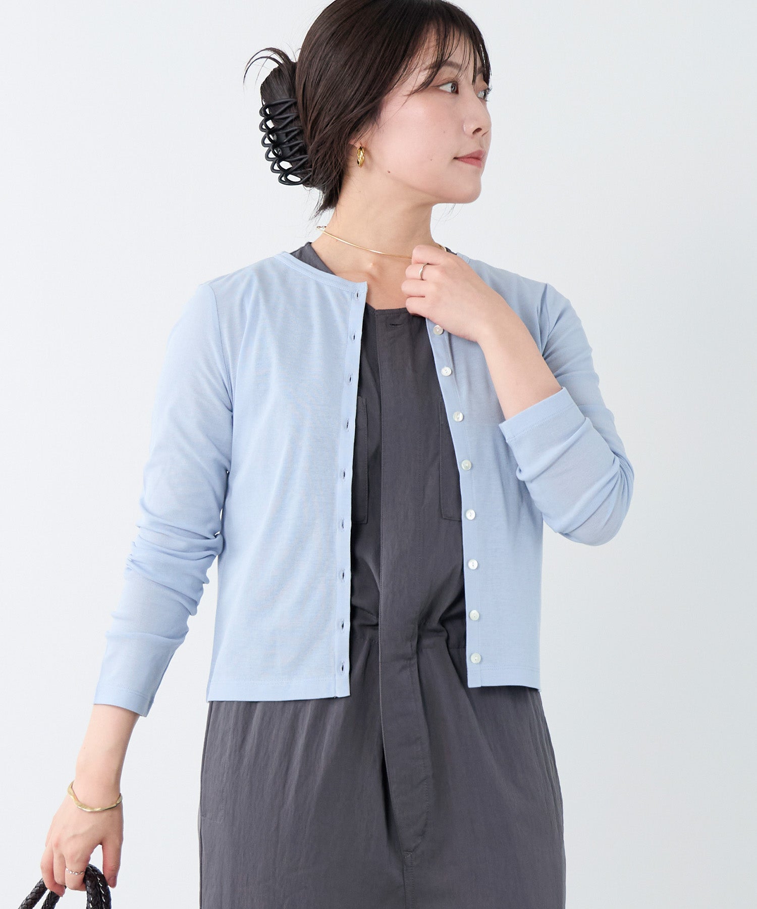 接触冷感-シアークルーネックカーディガン | MICA&DEAL ONLINE STORE
