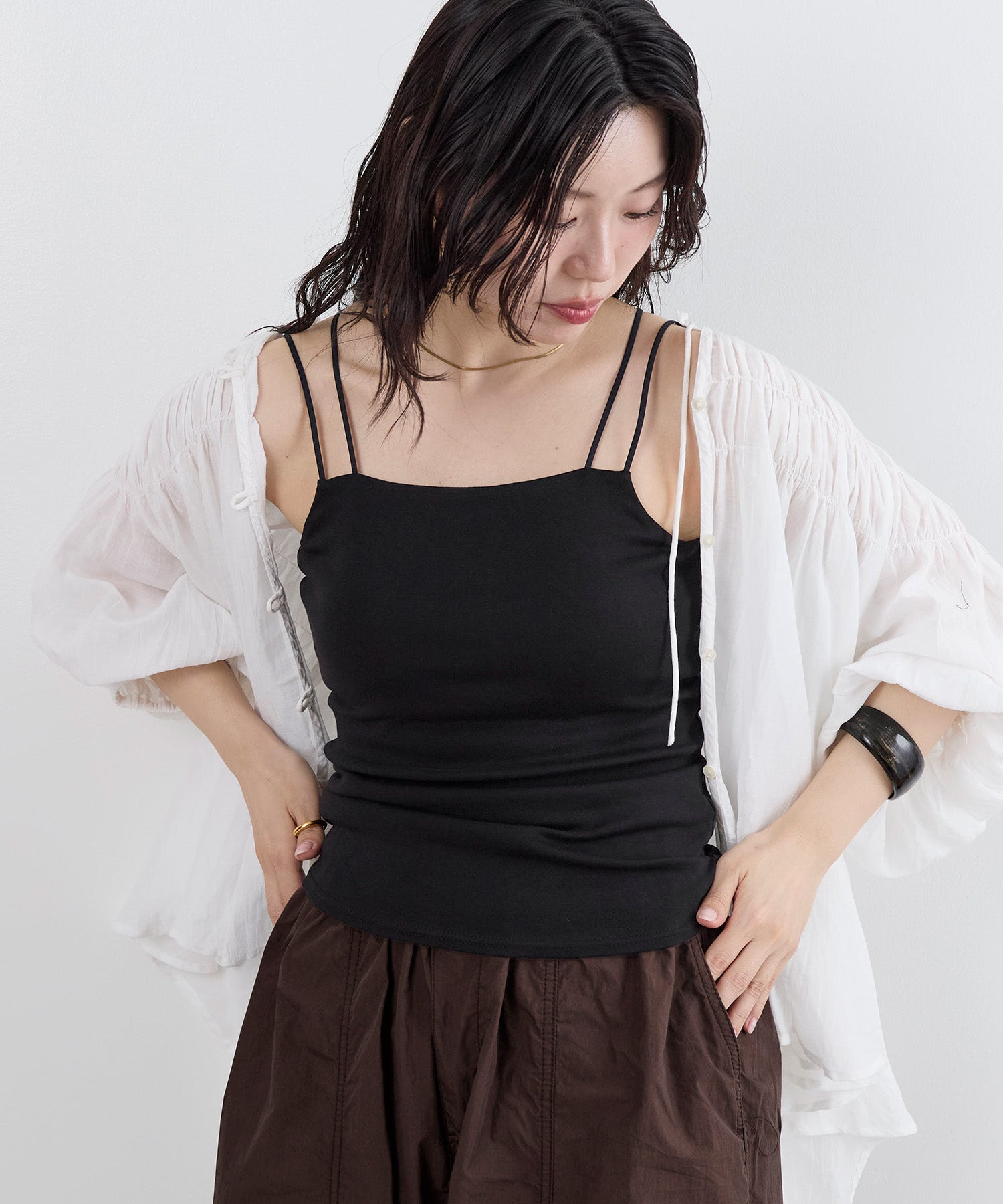 接触冷感-Wストラップカップ付きキャミソール | MICA&DEAL ONLINE STORE