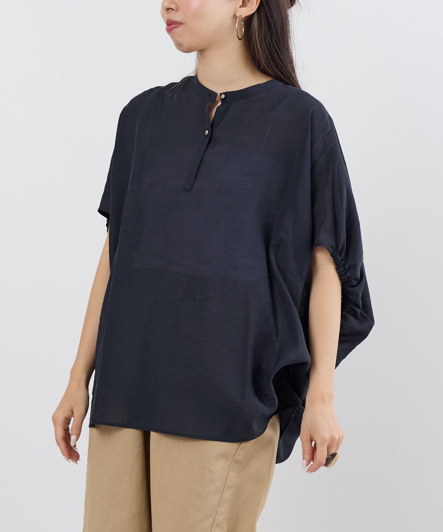 TIME SALE 30%off]シアーリネン混ポンチョブラウス | MICA&DEAL ONLINE