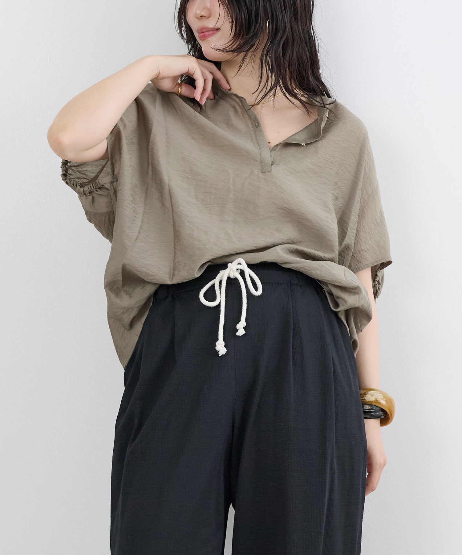 TIME SALE 30%off]シアーリネン混ポンチョブラウス | MICA&DEAL ONLINE