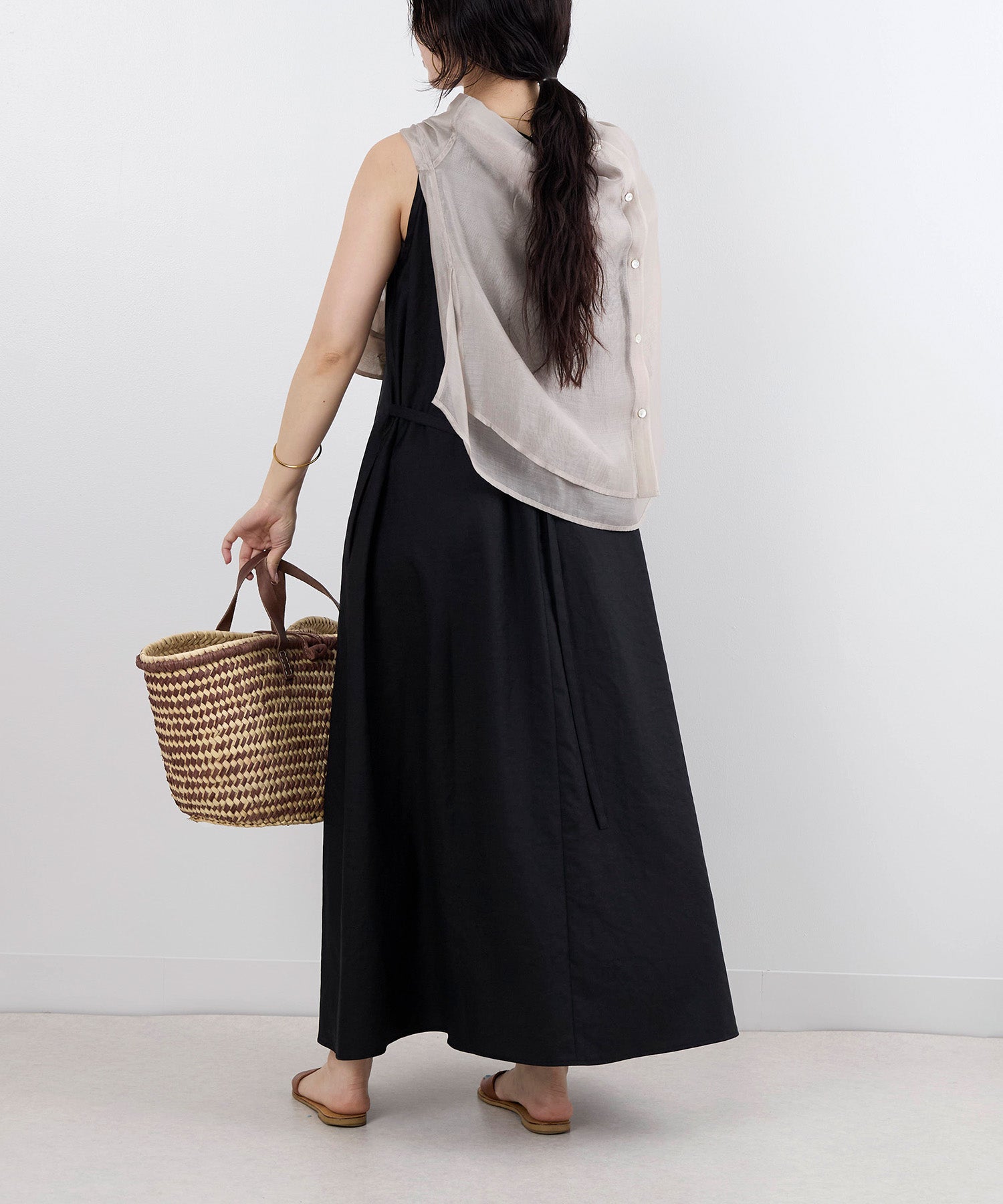 杢調ツイルタンブラーノースリーブワンピース | MICA&DEAL ONLINE STORE
