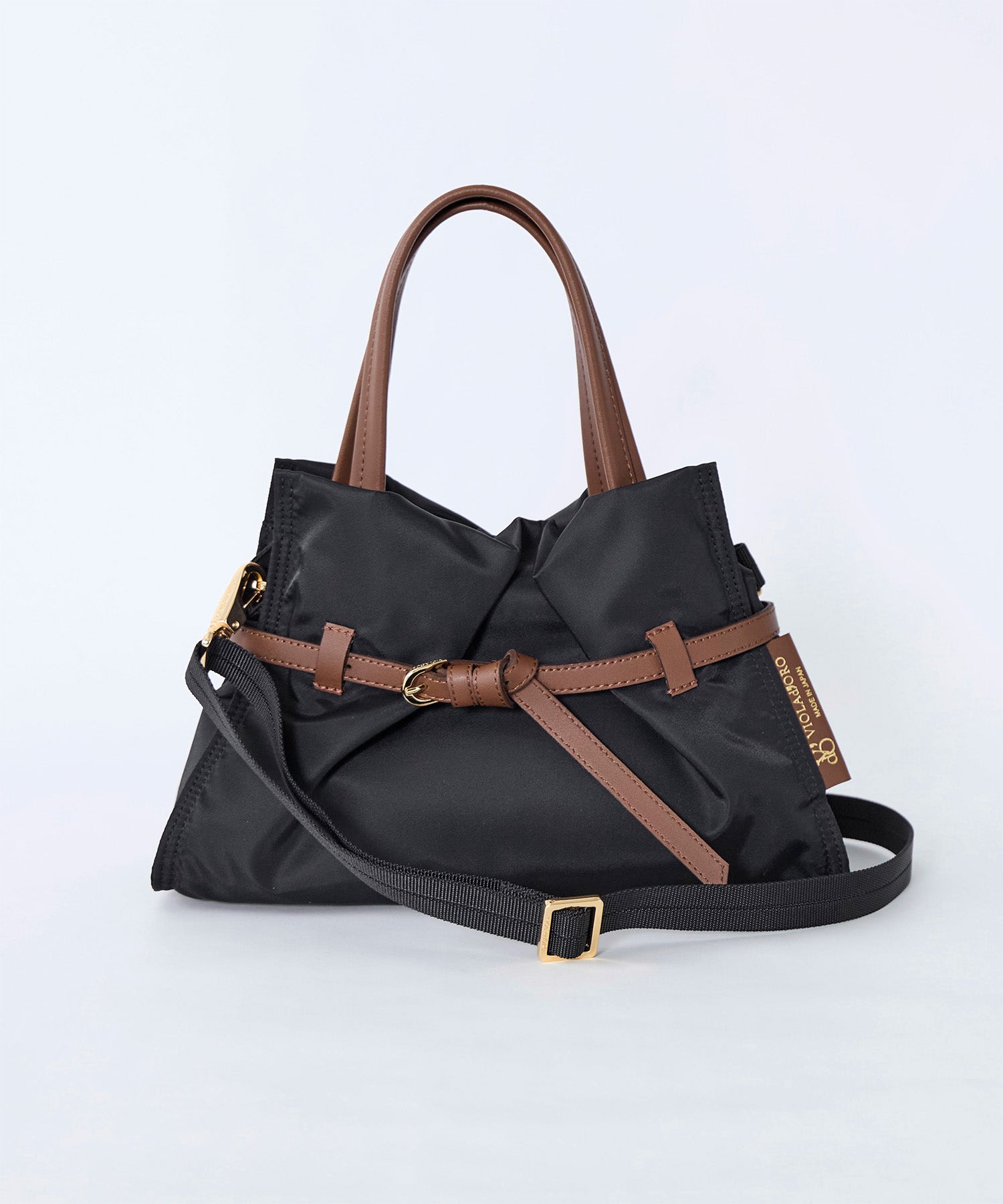 VIOLAd'ORO】ナイロンベルトハンドバッグ S-BIANCA TOTE BAG