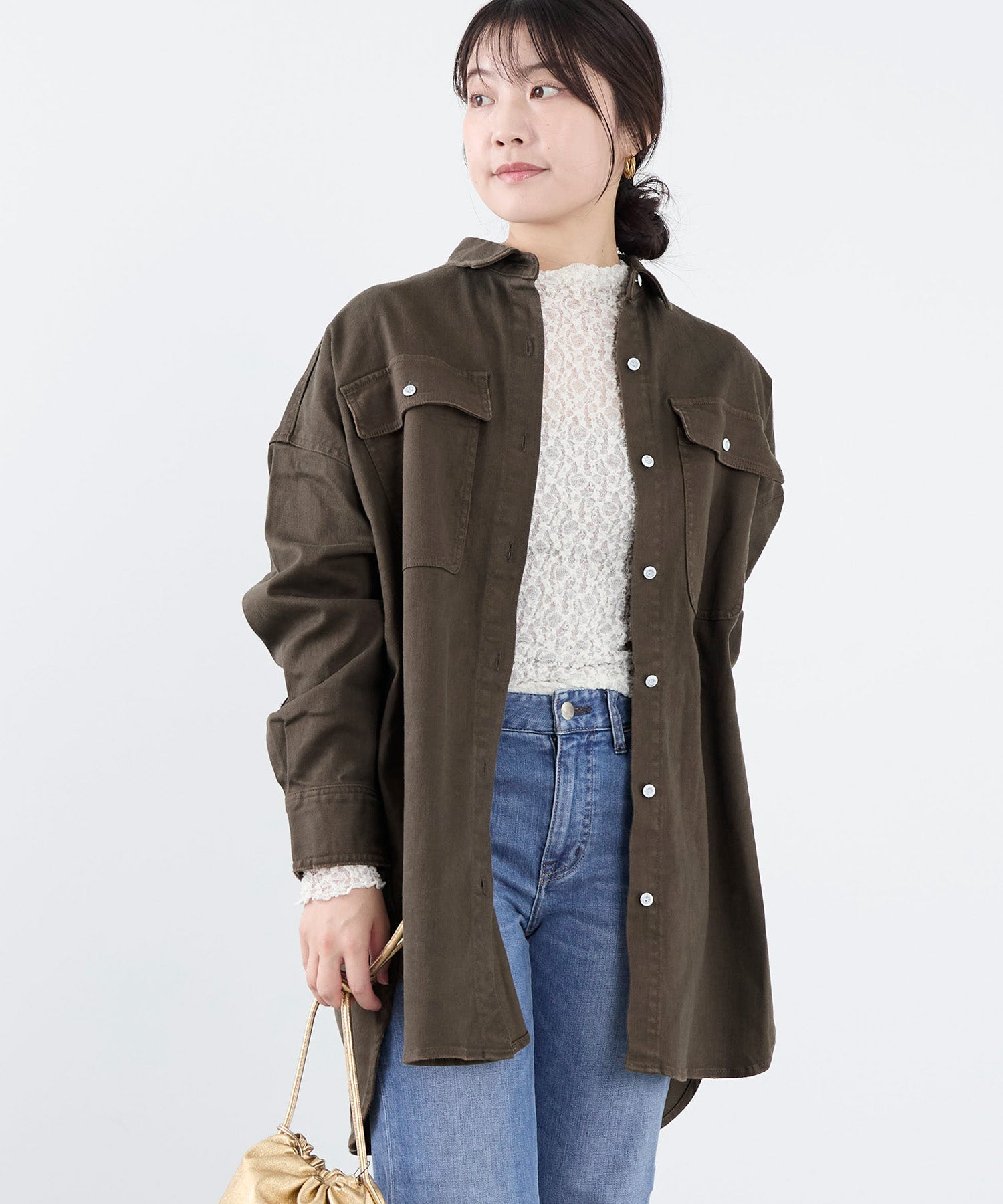 Healthy DENIM】ビックシャツ-Almond SH | MICA&DEAL ONLINE STORE