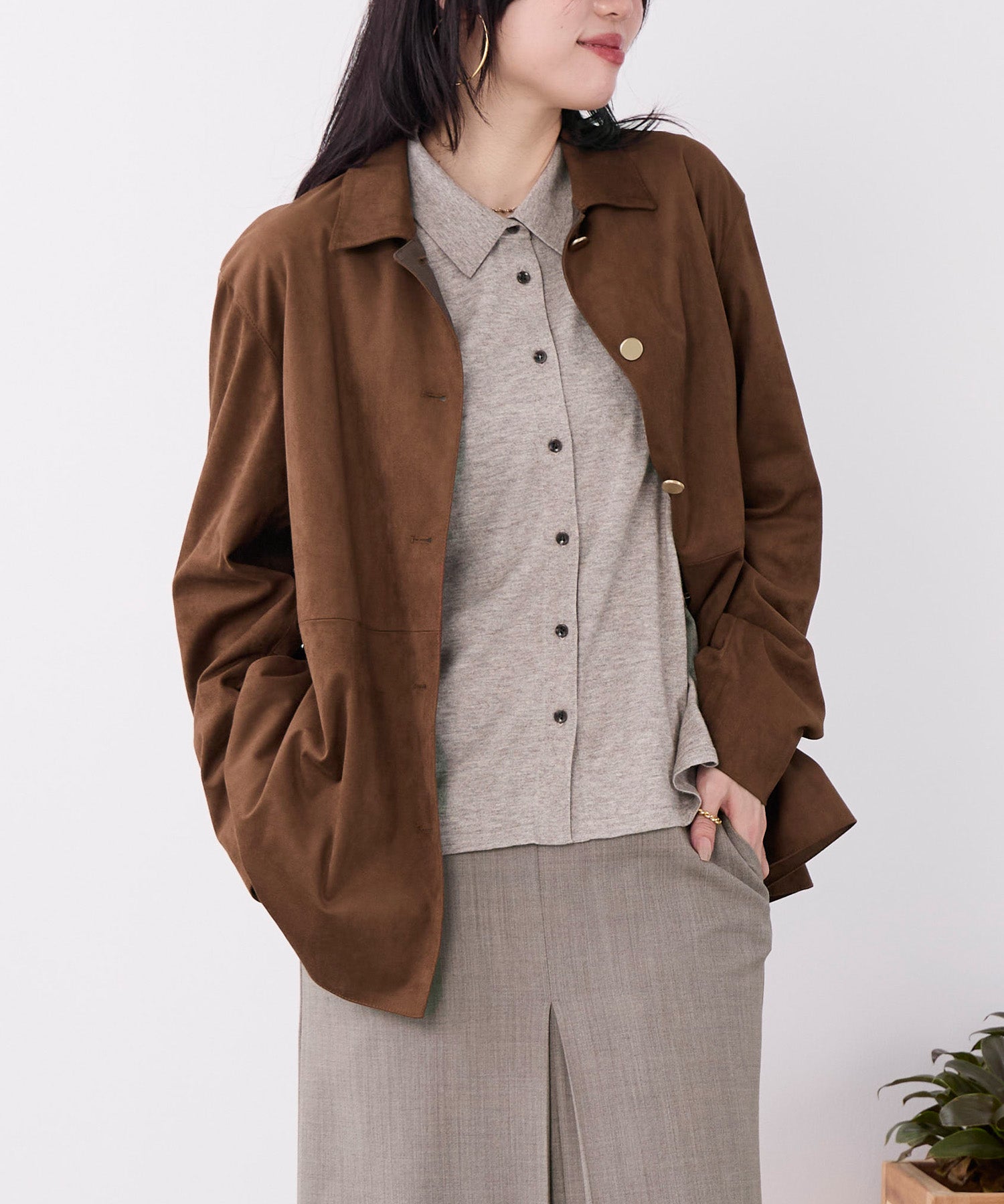 フェイクスエードシャツジャケット | MICA&DEAL ONLINE STORE