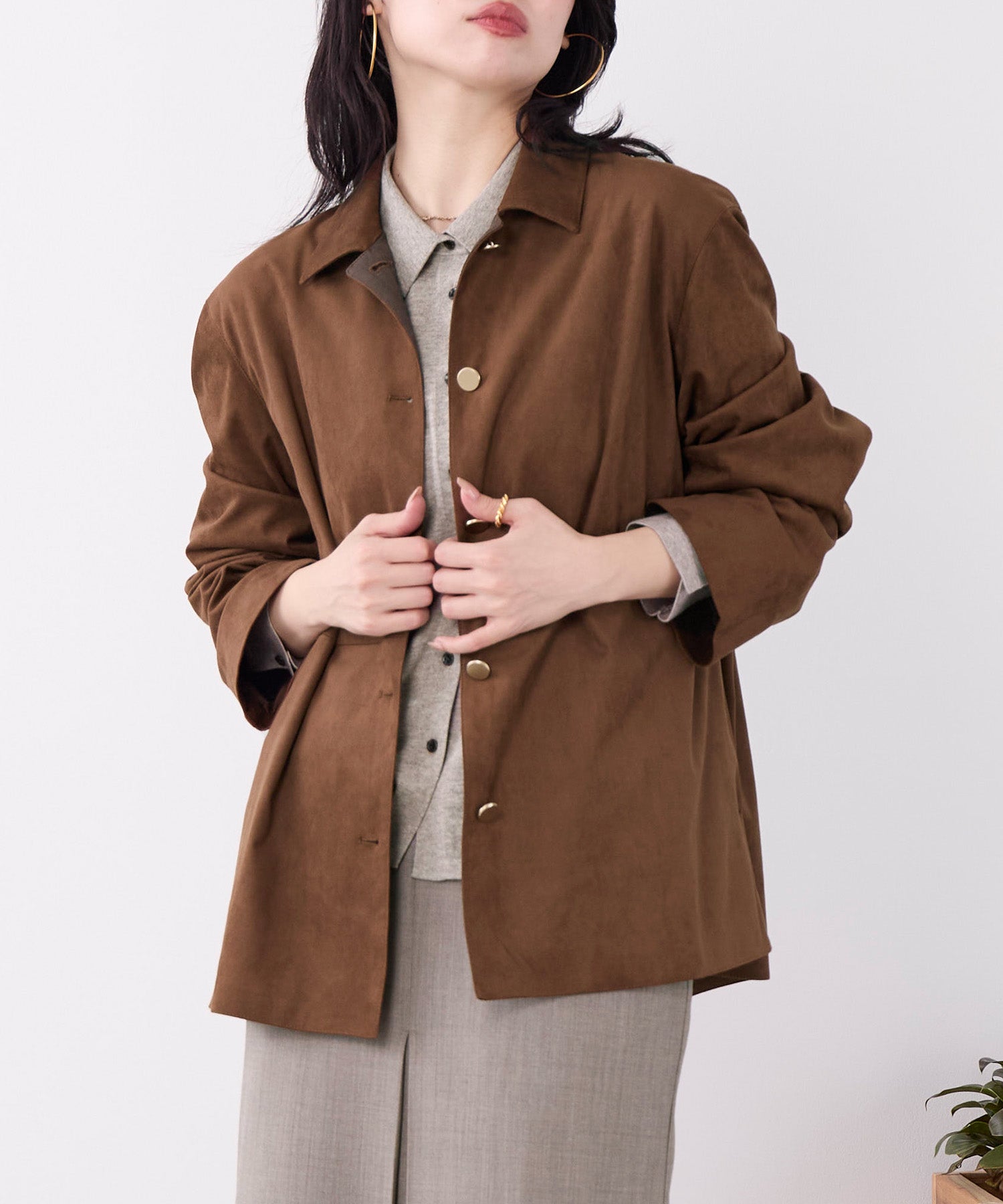 フェイクスエードシャツジャケット | MICA&DEAL ONLINE STORE