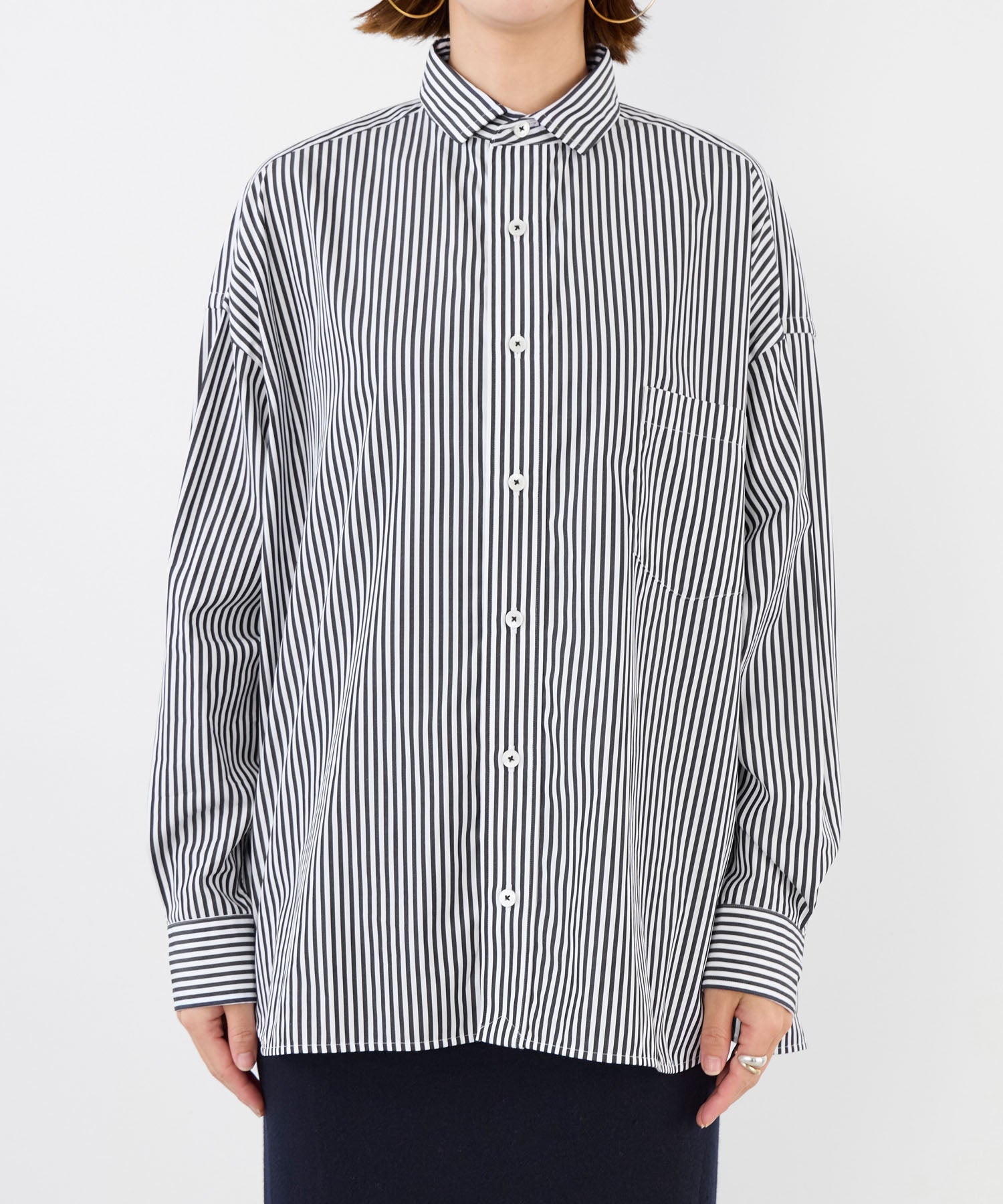 TICCA ティッカ ストライプ スクエアビッグシャツ 半袖シャツ コットン TICCA】スクエアビッグストライプシャツ | MICA&DEAL ONLINE STORE