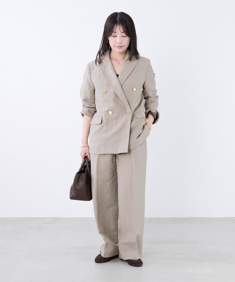 ウールリネンピークドラぺルダブルジャケット | MICA&DEAL ONLINE STORE