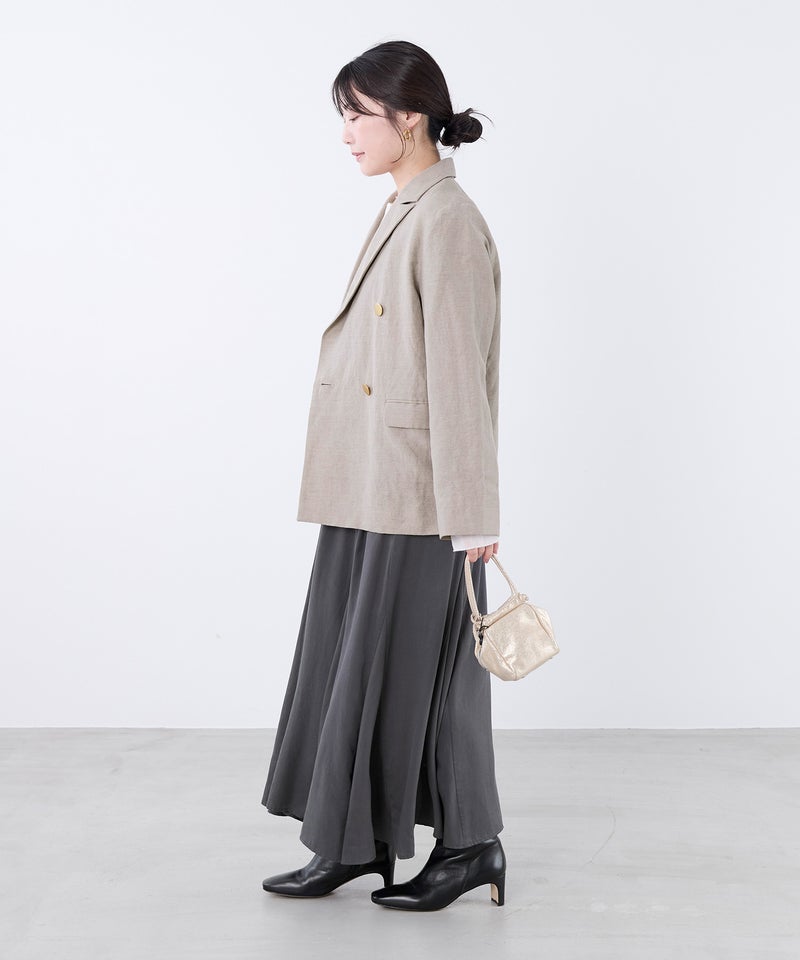 ウールリネンピークドラぺルダブルジャケット | MICA&DEAL ONLINE STORE