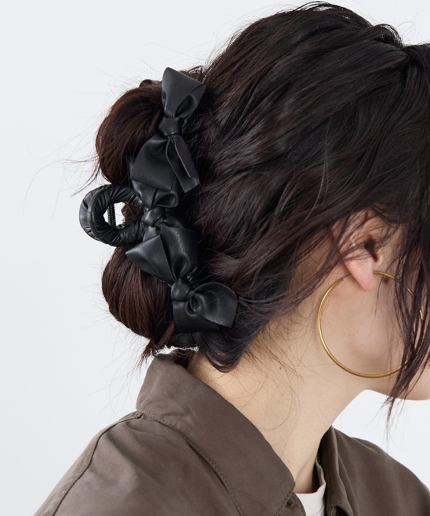 TRESSE】レザーリボンヘアクリップ-Leather ruban clip | MICA&DEAL