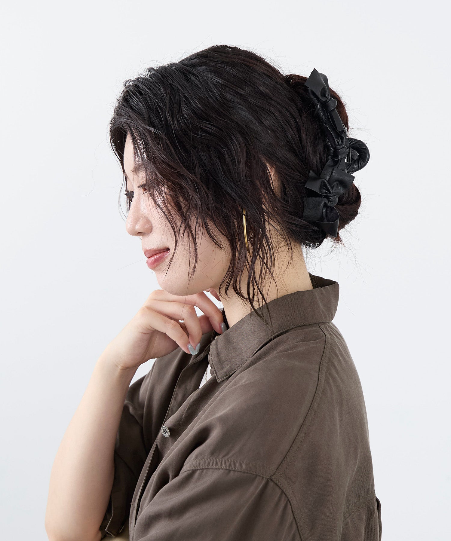 TRESSE】レザーリボンヘアクリップ-Leather ruban clip | MICA&DEAL