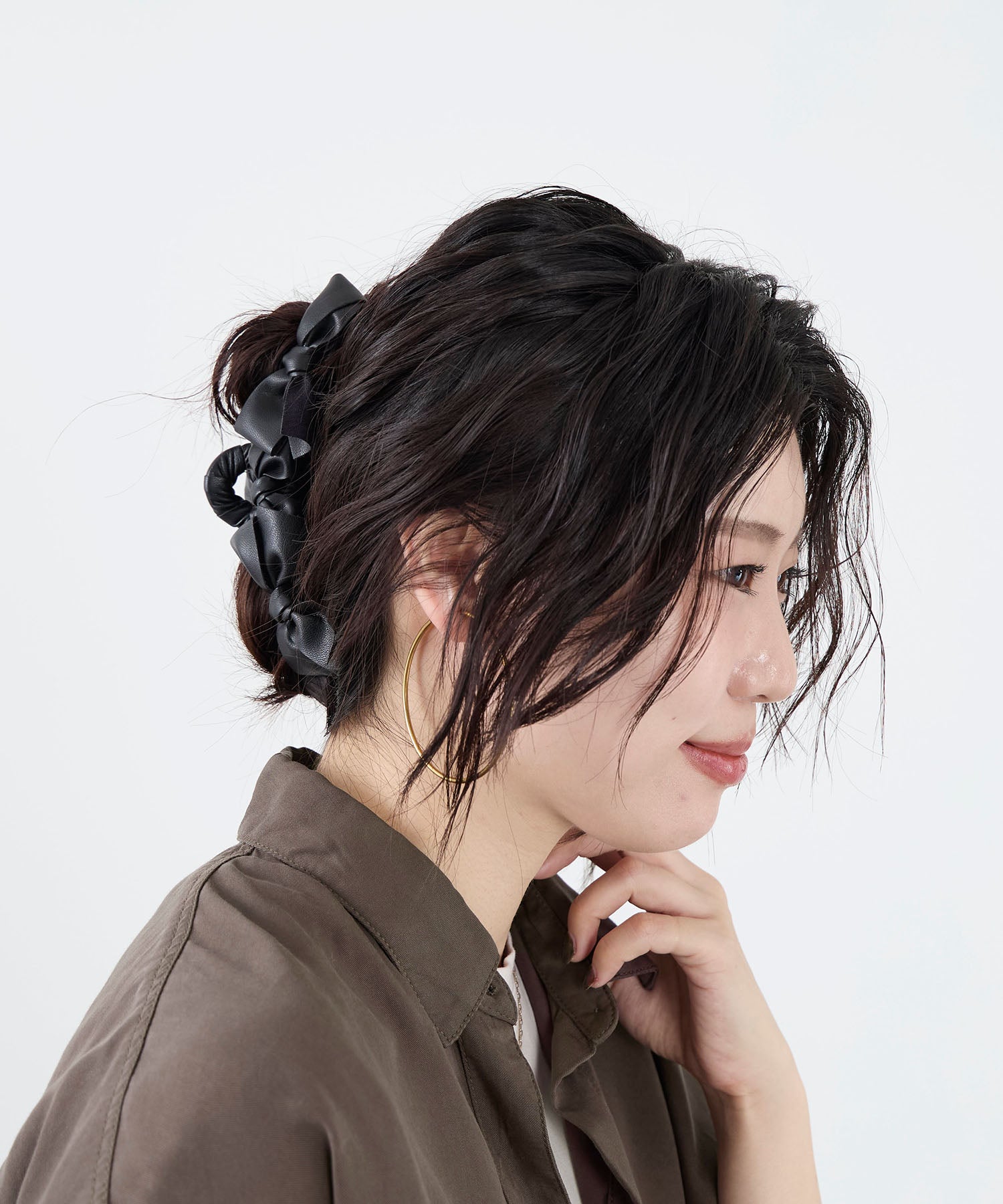 TRESSE】レザーリボンヘアクリップ-Leather ruban clip | MICA&DEAL