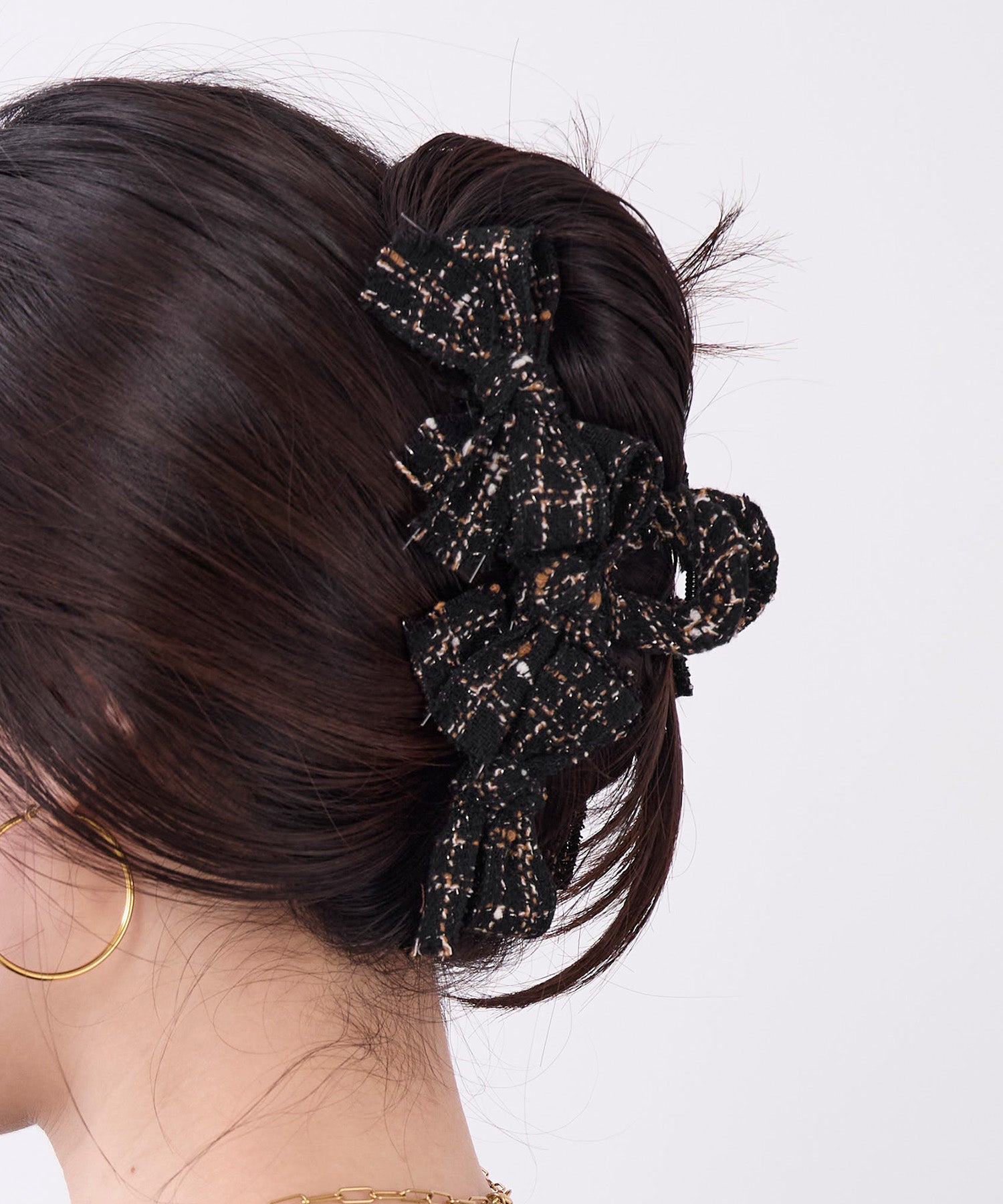 TRESSE】ツイードリボンヘアクリップ-tweed ruban clip | MICA&DEAL