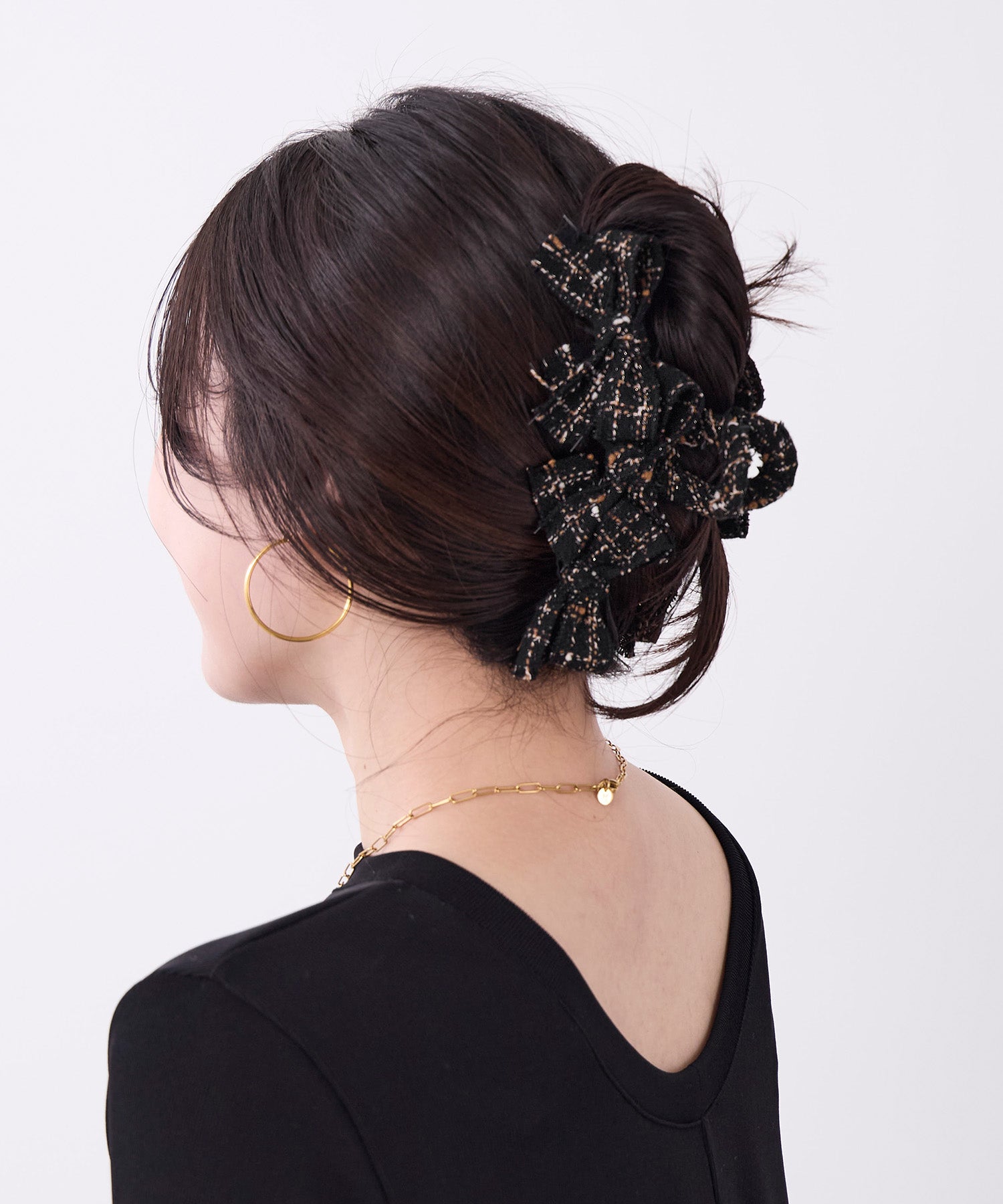 TRESSE】ツイードリボンヘアクリップ-tweed ruban clip | MICA&DEAL