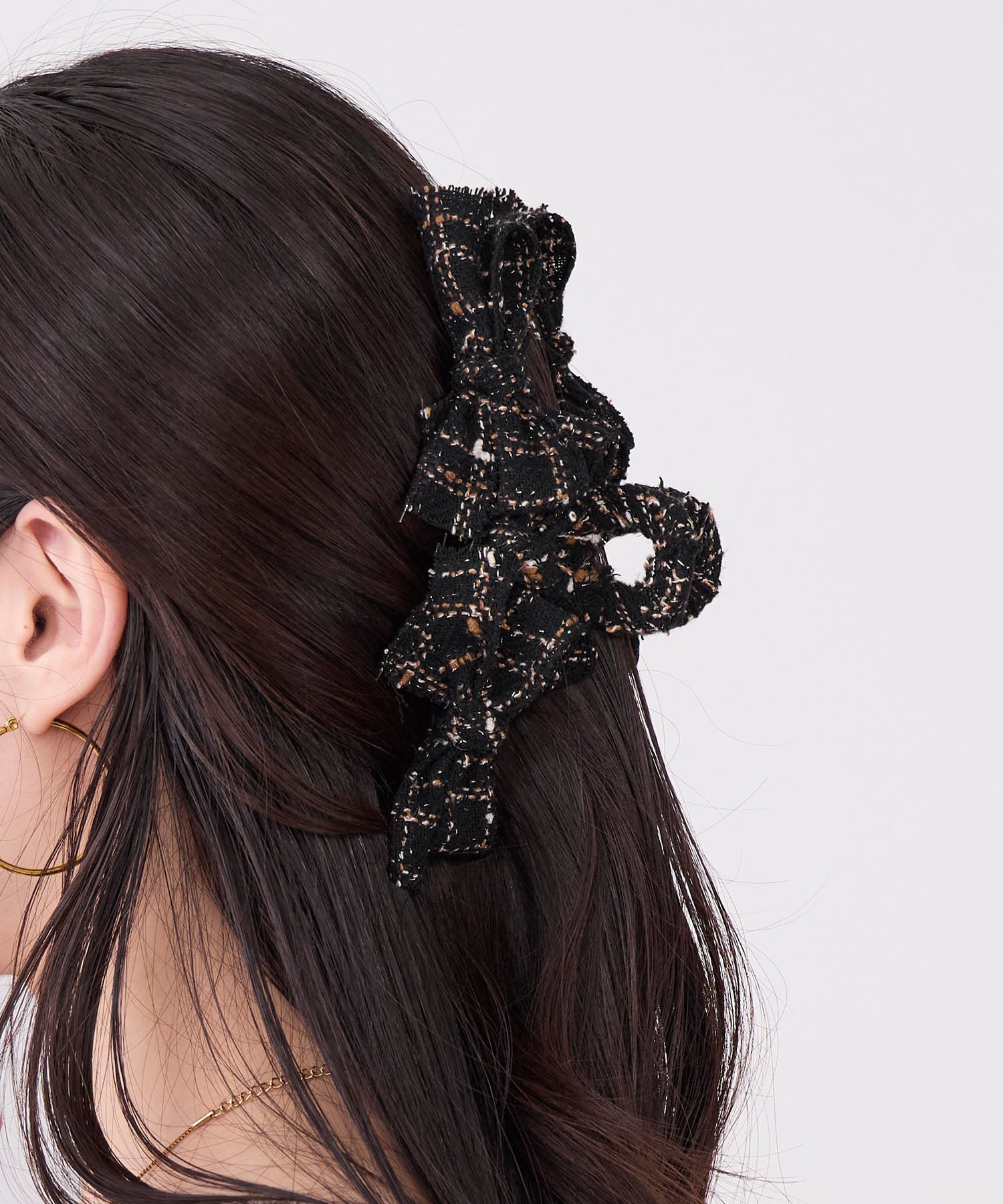 TRESSE】ツイードリボンヘアクリップ-tweed ruban clip | MICA&DEAL