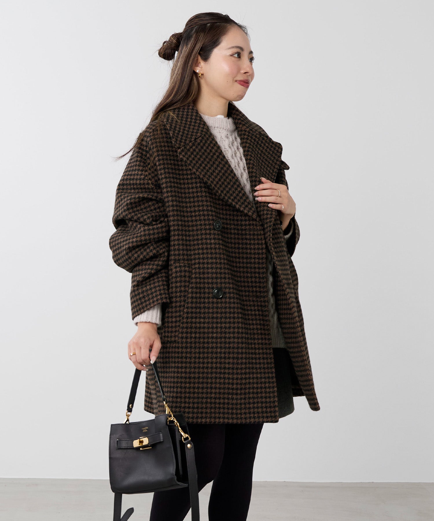 予約】【TICCA】ウールハウンドトゥースピーコート | MICA&DEAL ONLINE