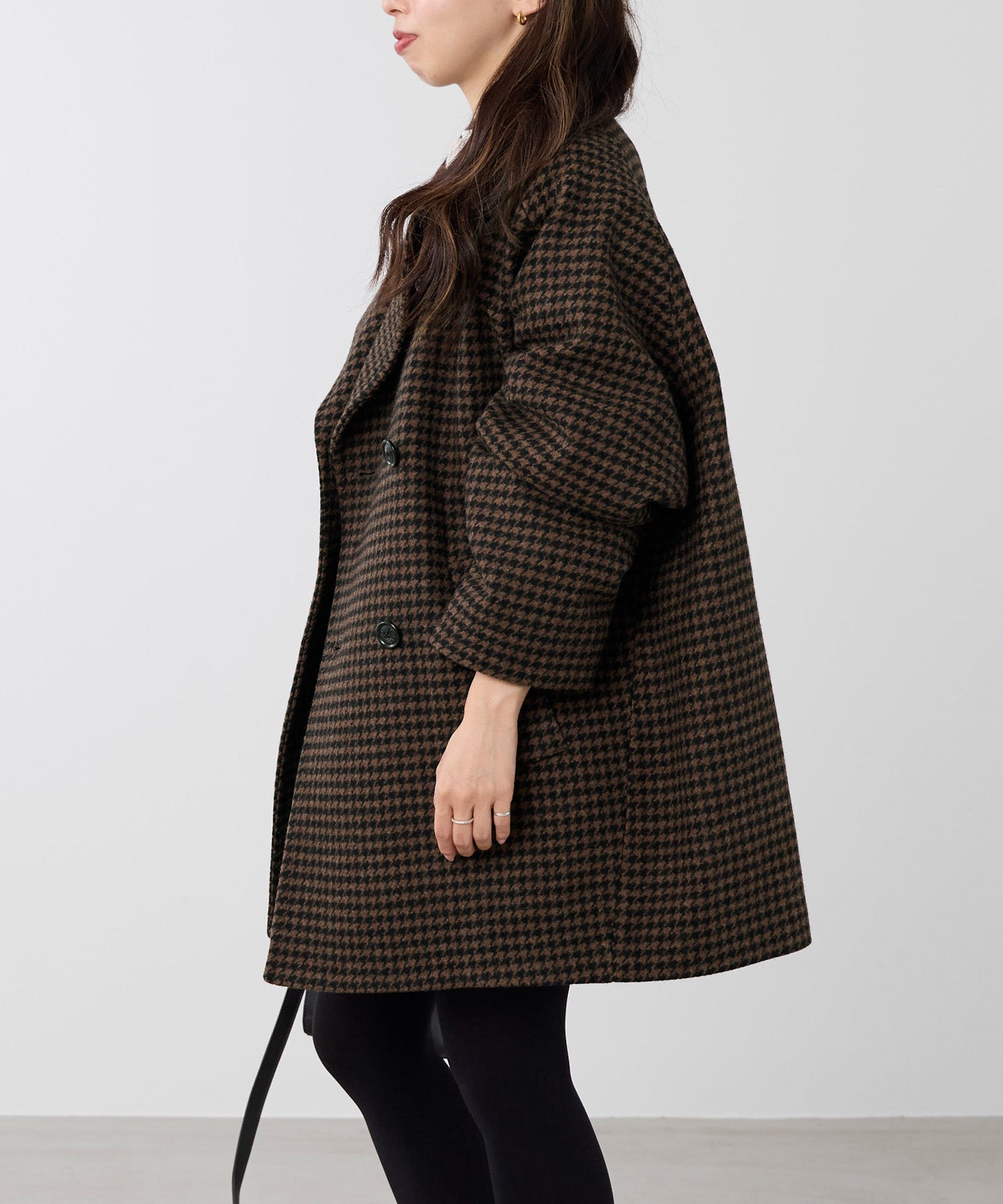 予約】【TICCA】ウールハウンドトゥースピーコート | MICA&DEAL ONLINE