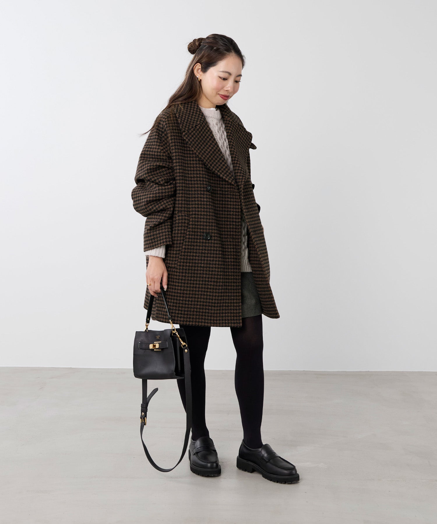 予約】【TICCA】ウールハウンドトゥースピーコート | MICA&DEAL ONLINE
