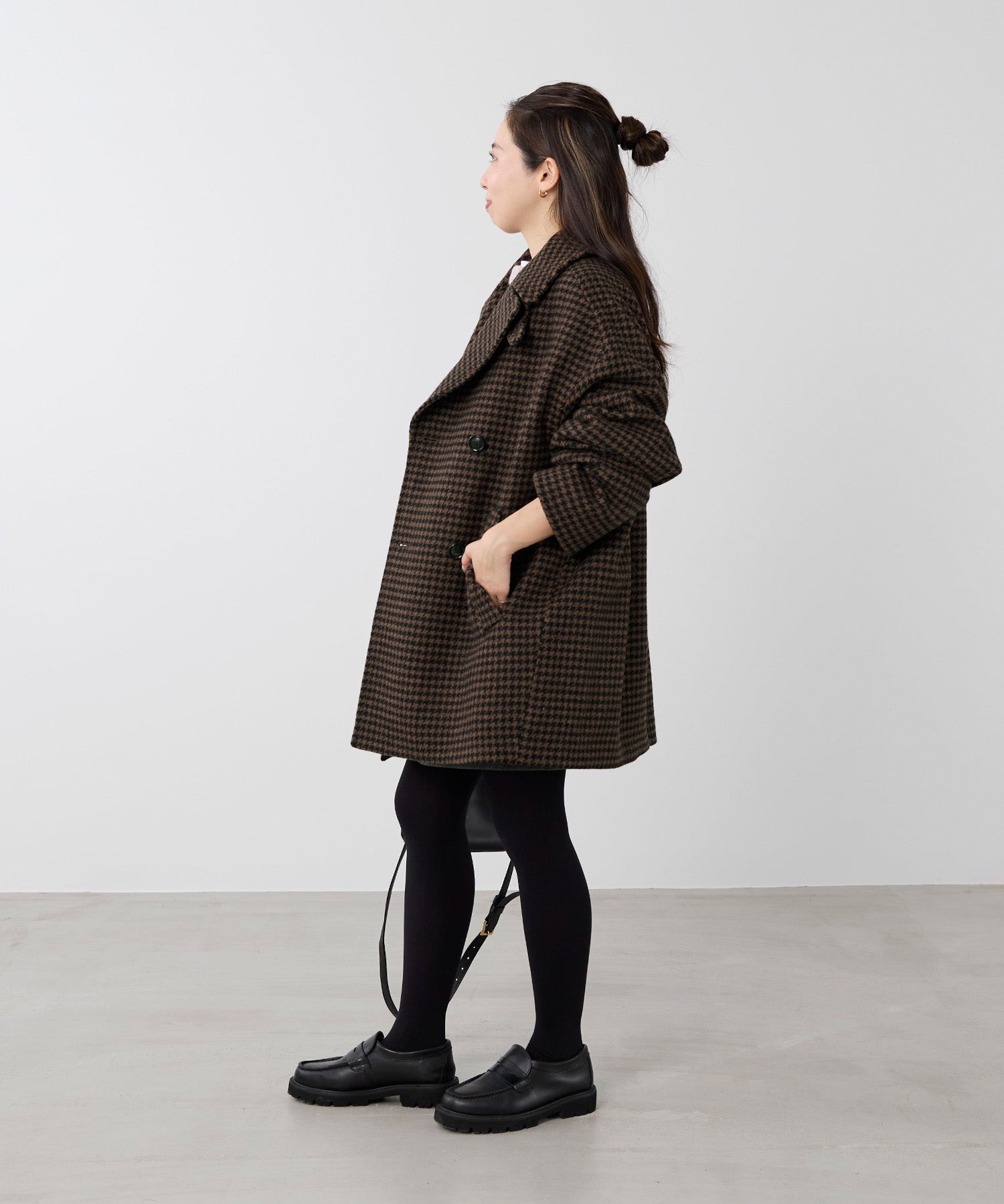 予約】【TICCA】ウールハウンドトゥースピーコート | MICA&DEAL ONLINE