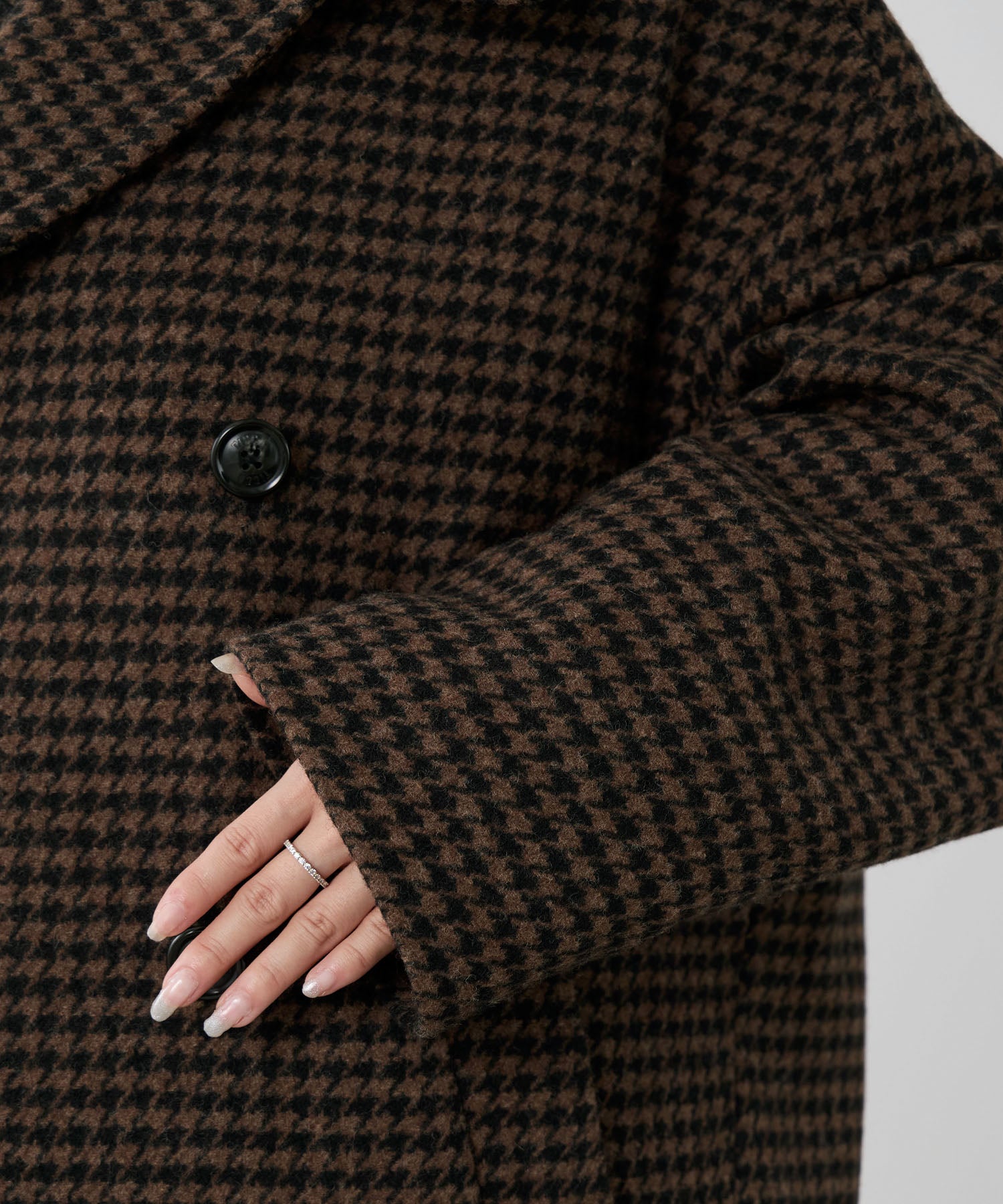 TICCA】ウールハウンドトゥースピーコート | MICA&DEAL ONLINE STORE