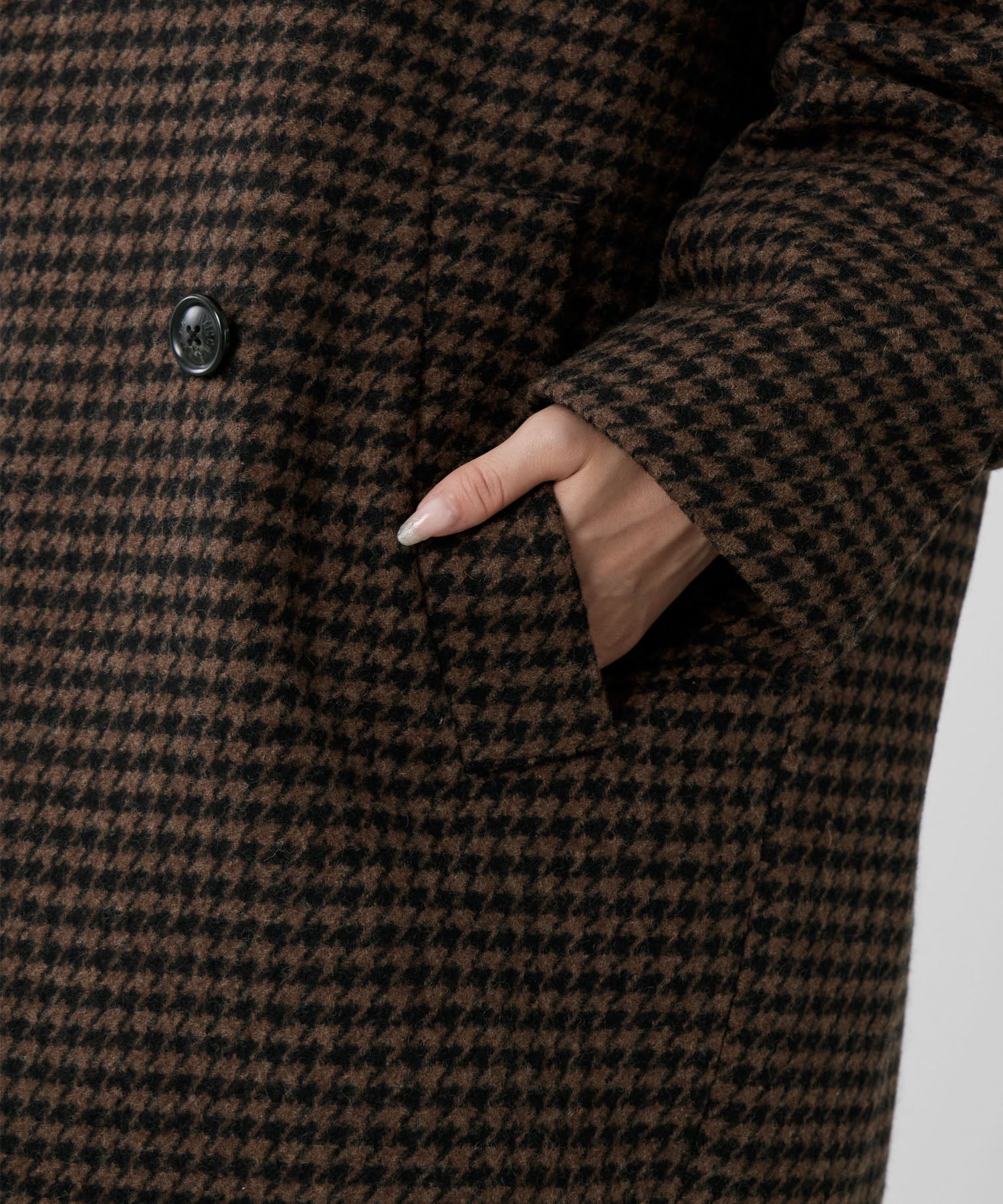 TICCA】ウールハウンドトゥースピーコート | MICA&DEAL ONLINE STORE