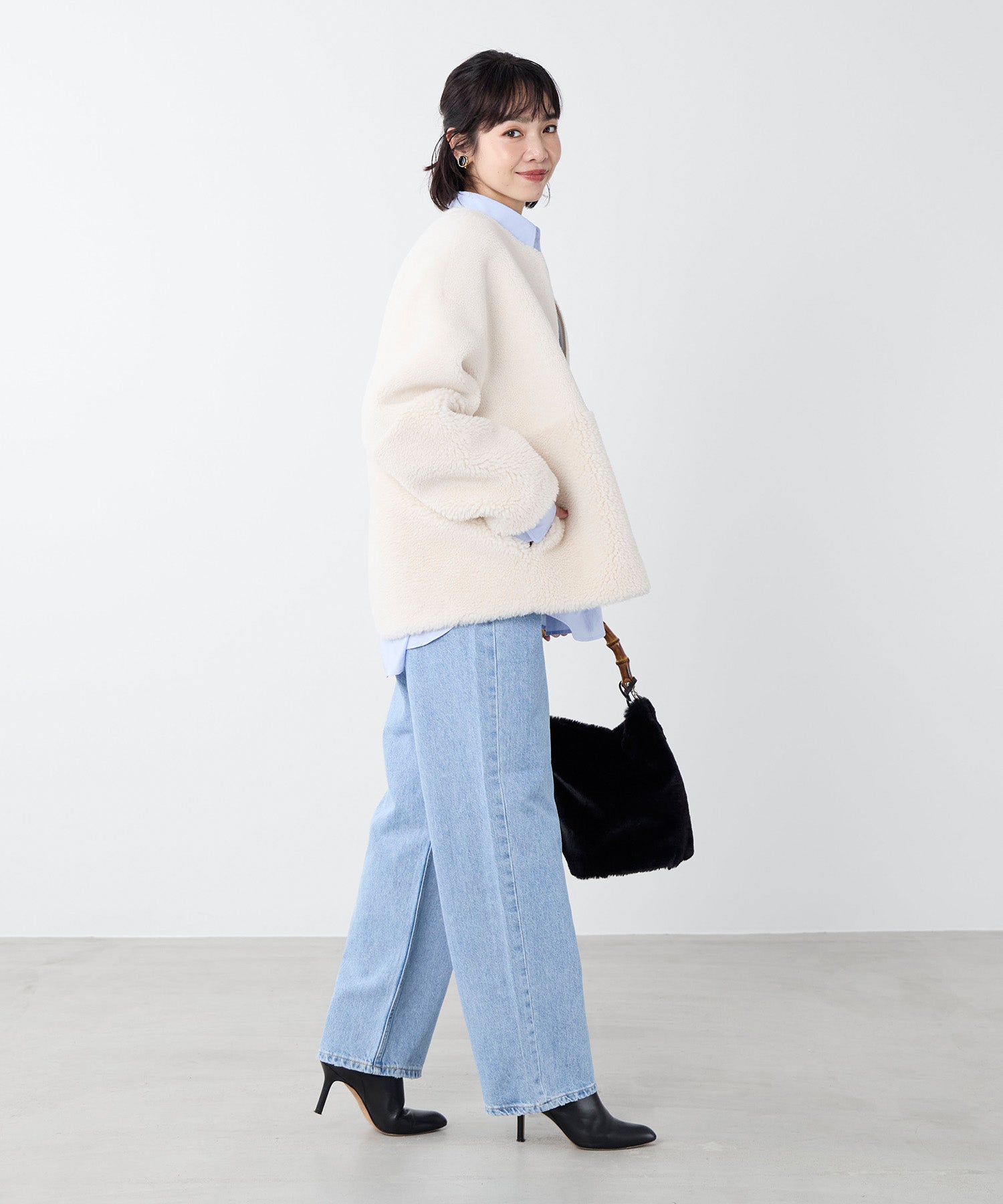 予約】リバーシブルノーカラーボアコート | MICA&DEAL ONLINE STORE
