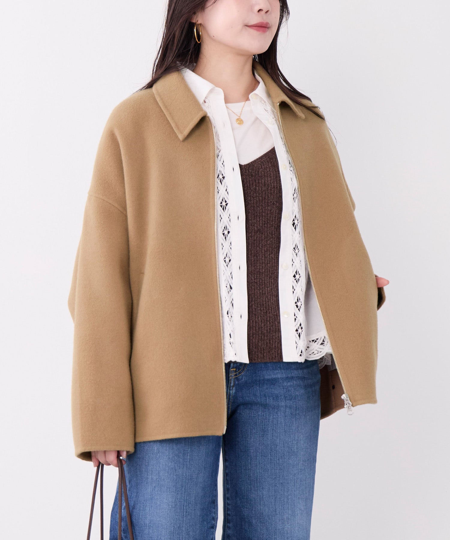 ココ&リリ　新品　MICA&DEAL ノーカラー　ブルゾン　アウター MICA&DEAL（マイカアンドディール）