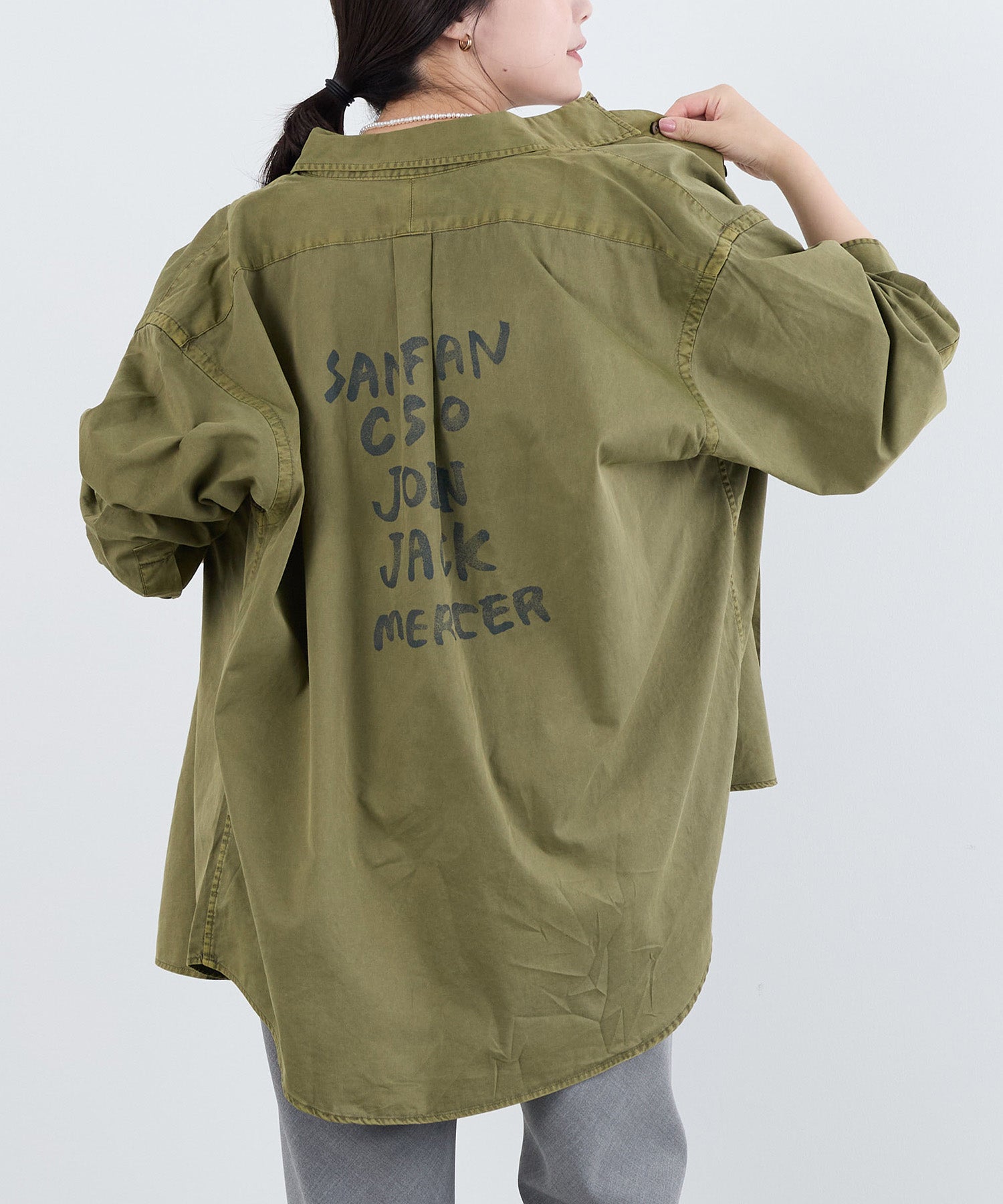 J.J.Mercer】バックプリントオーバーシャツ | MICA&DEAL ONLINE STORE