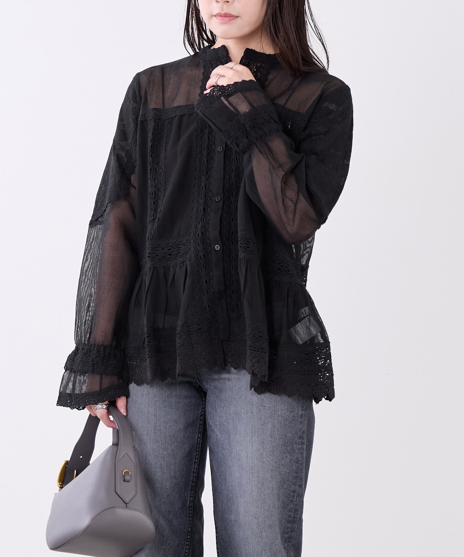 2WAYメッシュレースミックスブラウス | MICA&DEAL ONLINE STORE