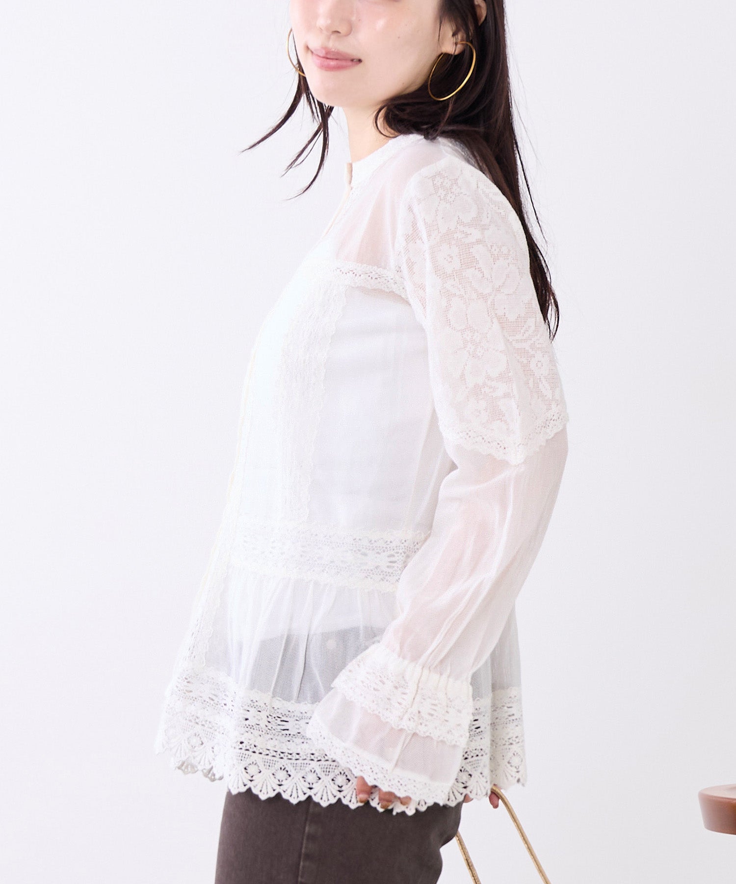 2WAYメッシュレースミックスブラウス | MICA&DEAL ONLINE STORE