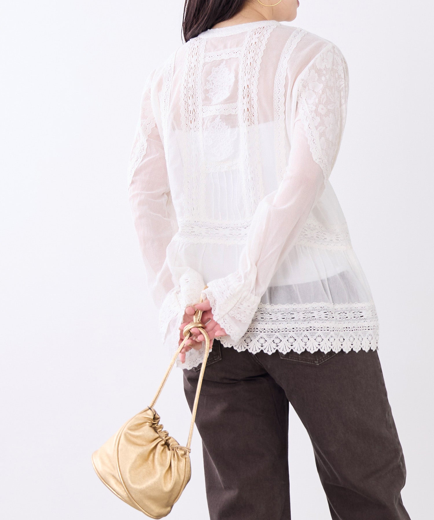 2WAYメッシュレースミックスブラウス | MICA&DEAL ONLINE STORE